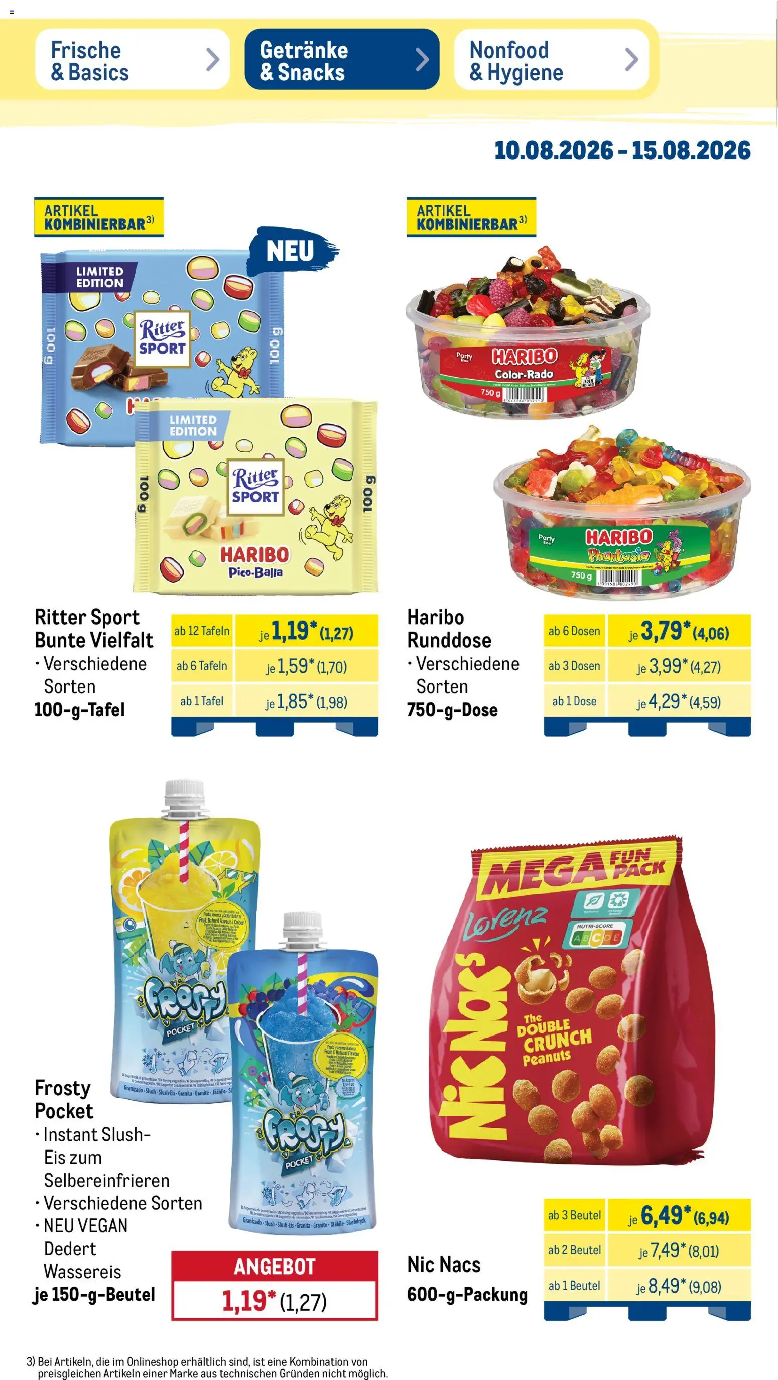 Metro Prospekt – gültig ab 10.08.2026 | Seite: 24 | Produkte: Haribo, Ritter sport, Eis