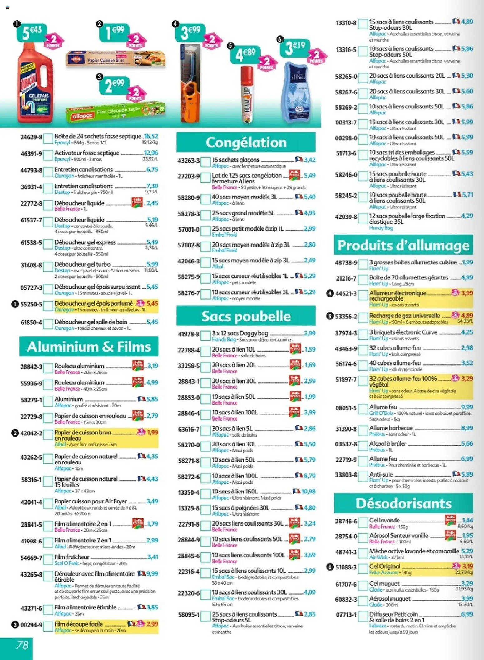 {H1} | Page: 78 | Produits: Menthe, Grill, Mais, Savon