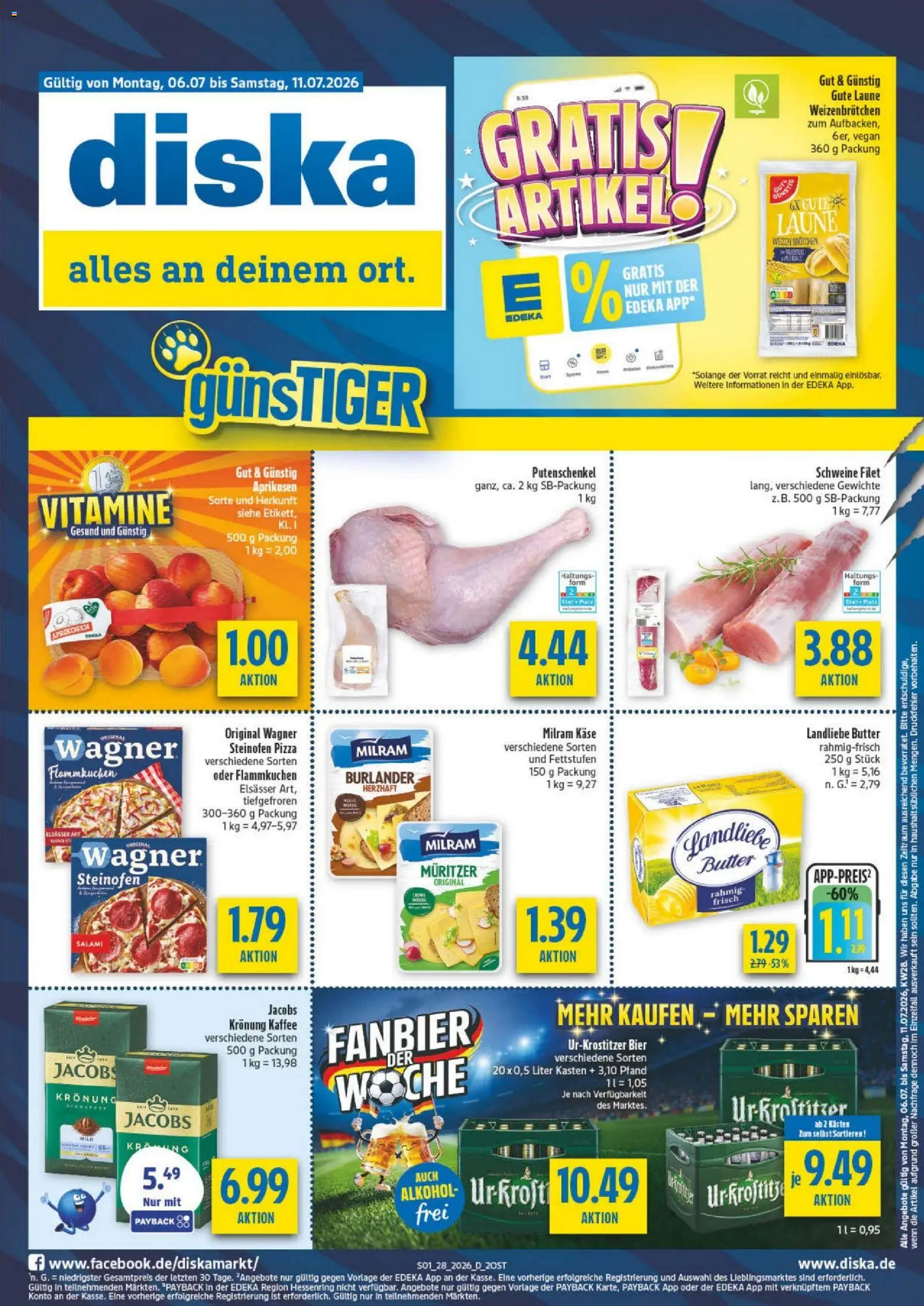 Diska Prospekt – gültig ab 06.07.2026 | Seite: 5 | Produkte: Käse, Kaffee, Landliebe butter, Milram