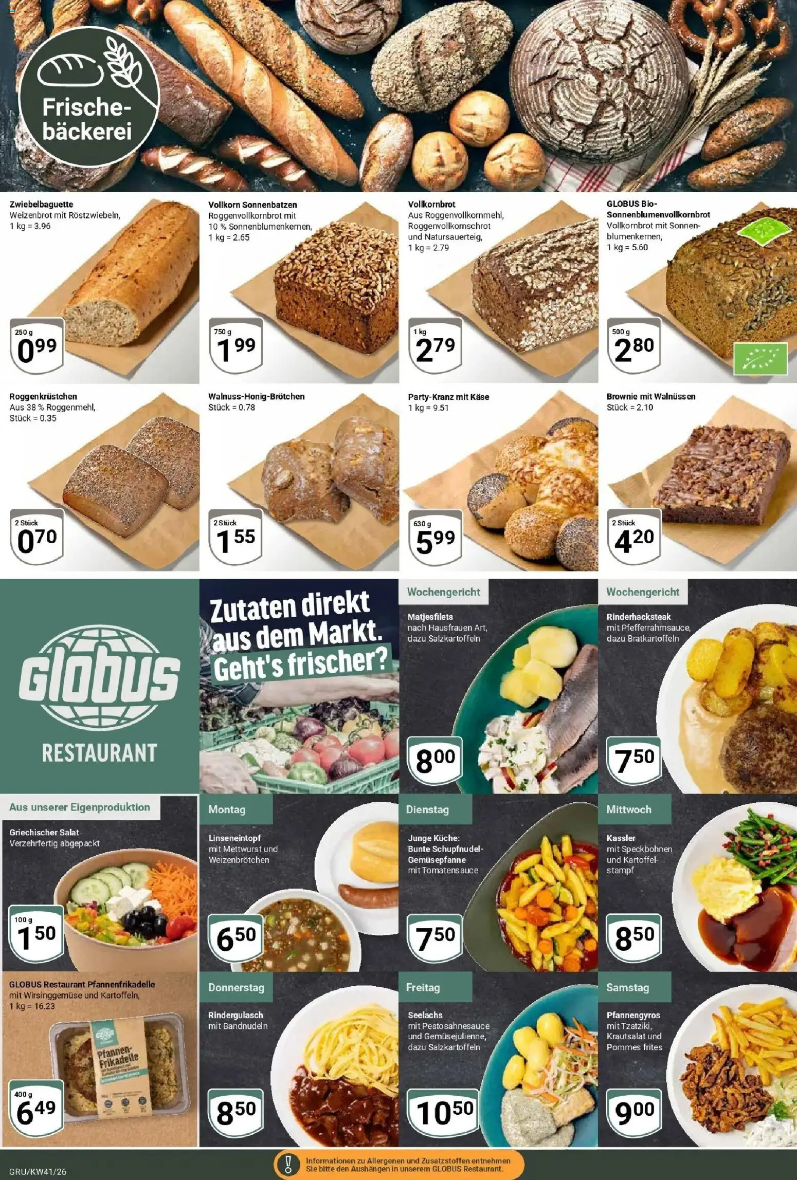 Globus Prospekt Grünstadt (ab 05.10.2026) » Angebote online | Seite: 7 | Produkte: Bäckerei, Käse, Pommes, Pommes frites