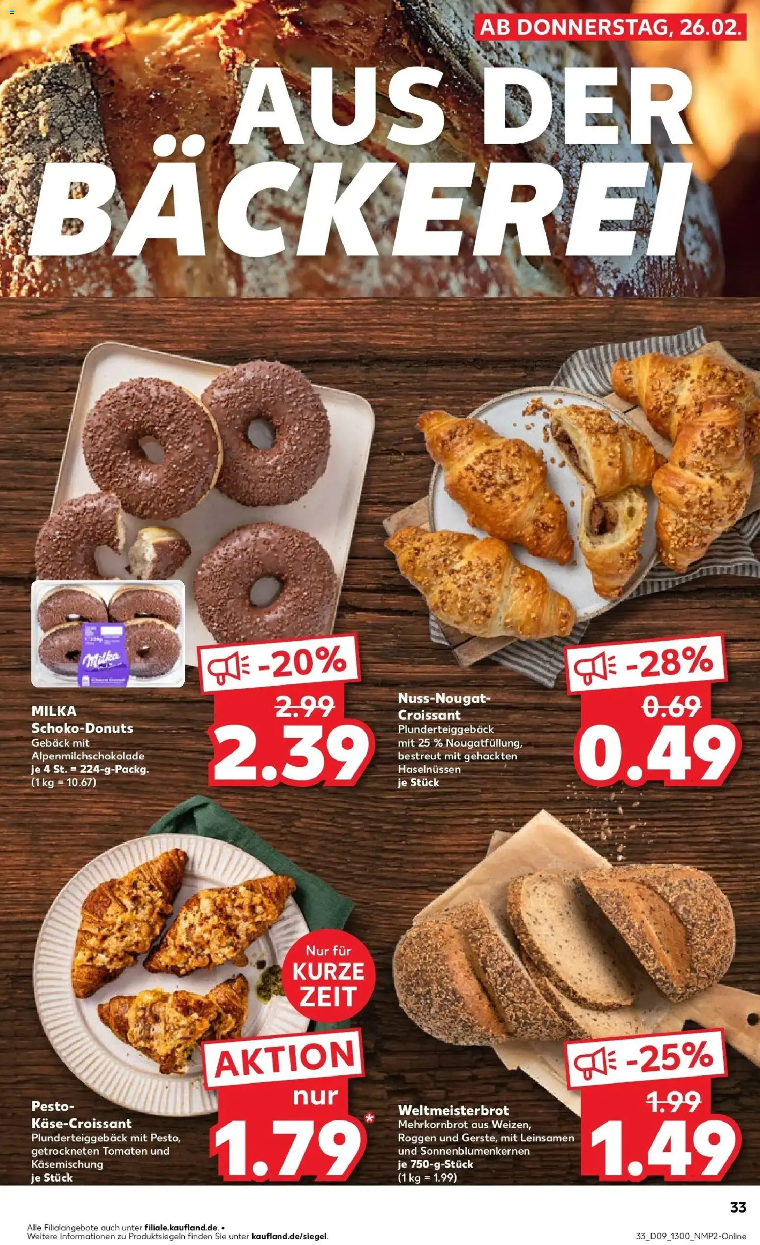 Kaufland prospekt Emmerich Am Rhein	 – gültig ab 26.02.2026 | Seite: 33 | Produkte: Bäckerei, Tomaten, Milka, Croissant