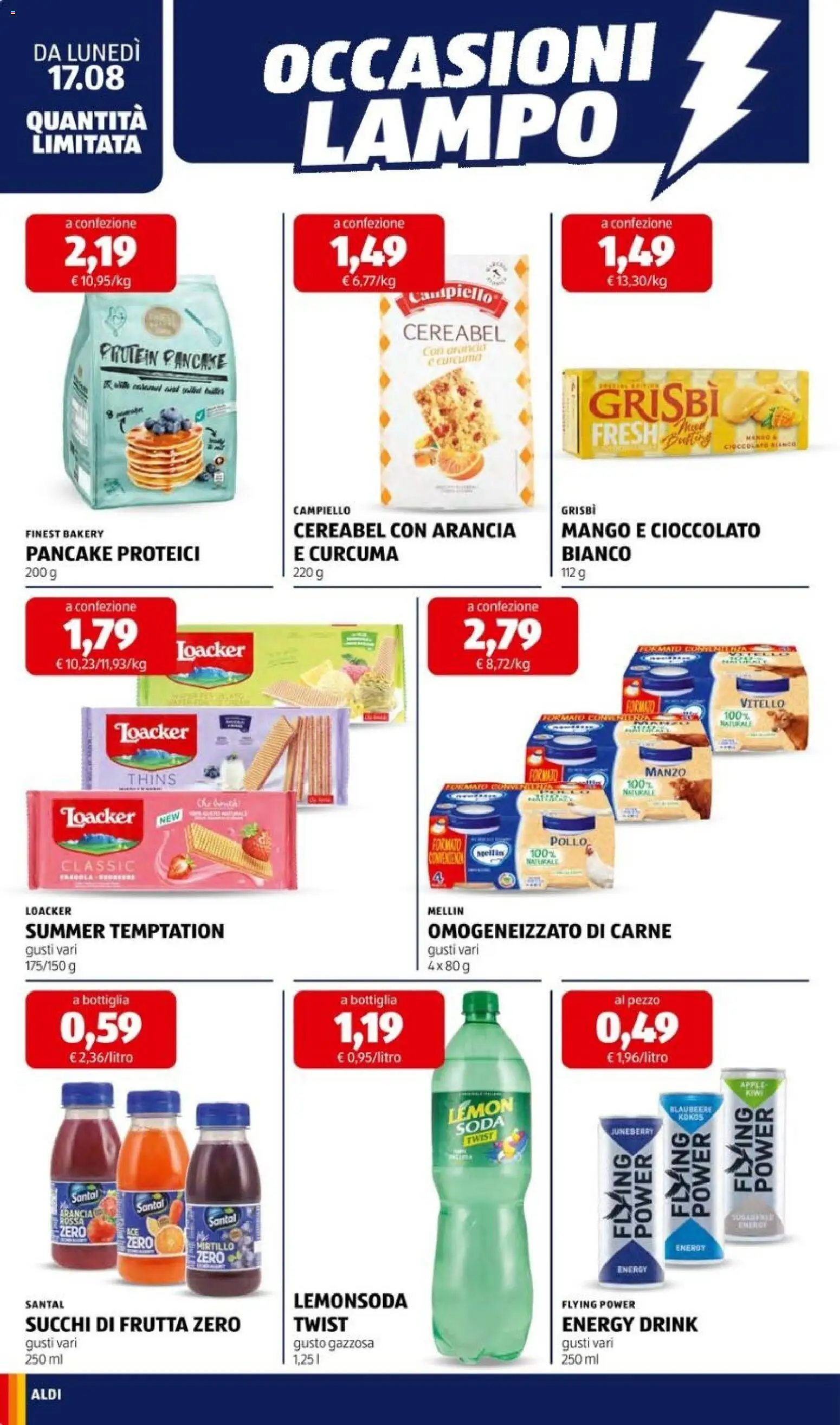Volantino Aldi del 17/08/2026 | Pagina: 20 | Prodotti: Kiwi, Frutta, Mango, Carne