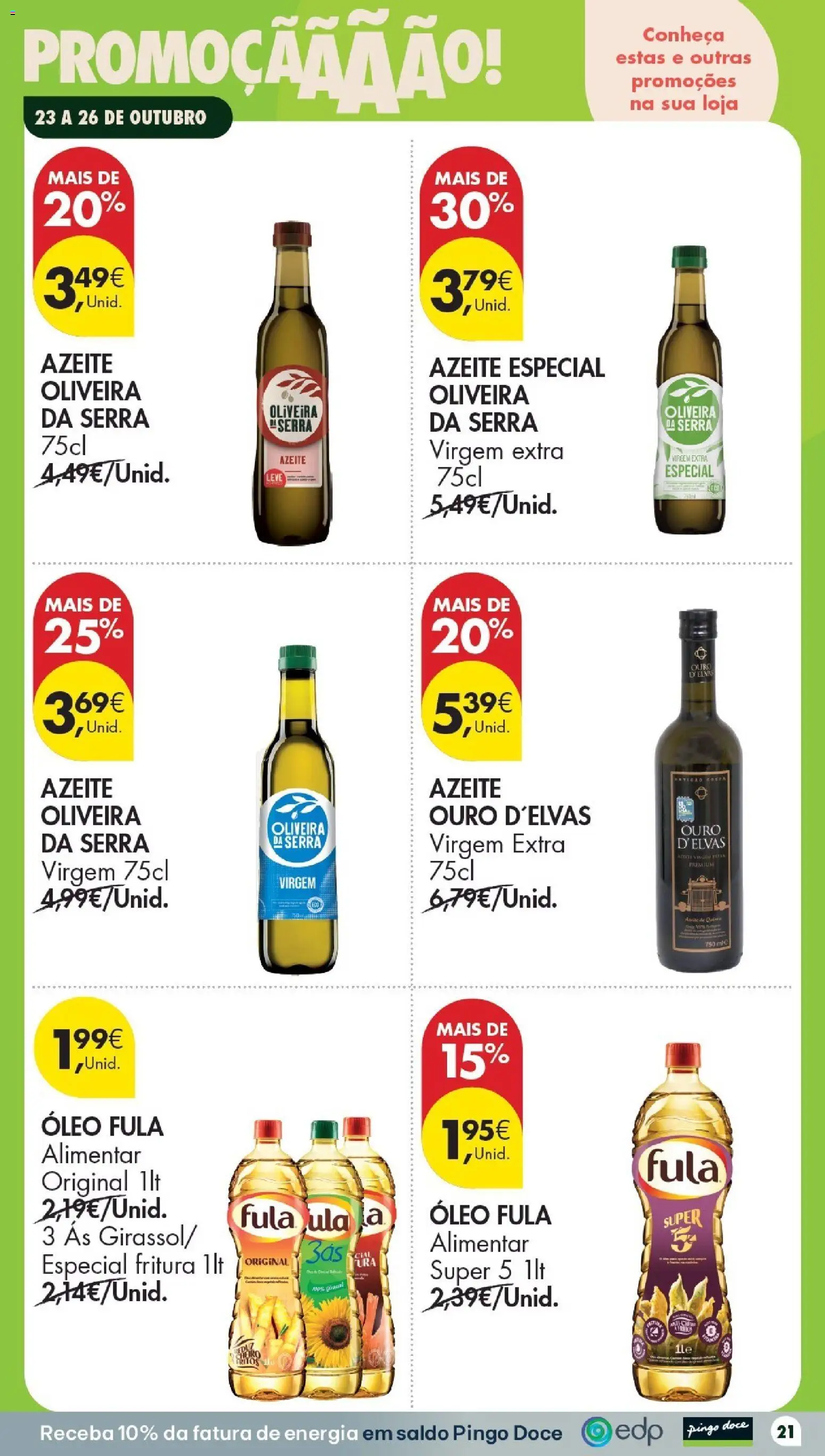 Pingo Doce Folheto Poupe Este Fim de Semana │ válido de 23/10/2026 | Página: 21 | Produtos: Azeite, Óleo, Azeite virgem extra