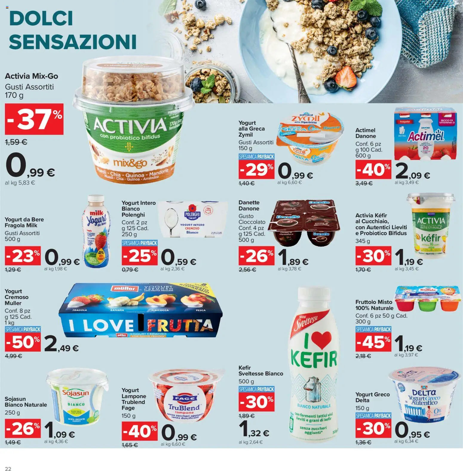 Volantino Carrefour del 13/07/2026 | Pagina: 22 | Prodotti: Muesli, Crema, Frutta, Mandorle