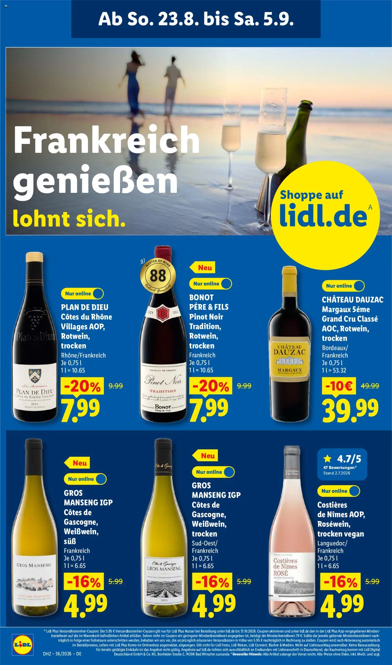 Lidl Německo leták od 31.08.2026 | Strana: 62 | Produkty: Vegan, Pinot Noir