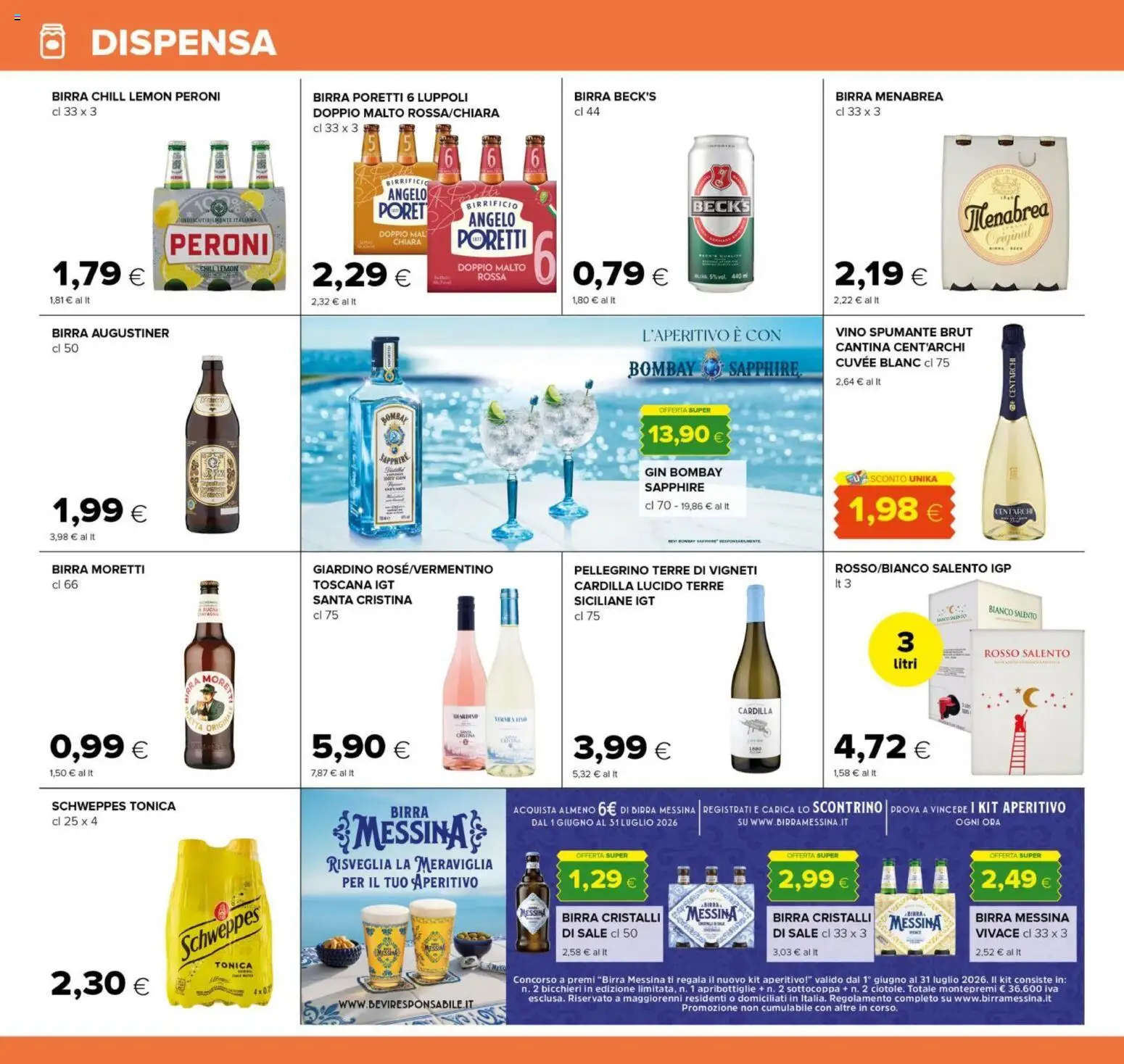 Volantino Oasi del 16/07/2026 | Pagina: 16 | Prodotti: Birra, Gin, Vino, Birra Moretti
