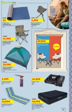 Pré-visualização Auchan - Férias de Verão  - Viagem e Praia válido de 16/06/2026 | Página: 5 | Produtos: Fogão, Banco, Colchão tripartido, Cadeira