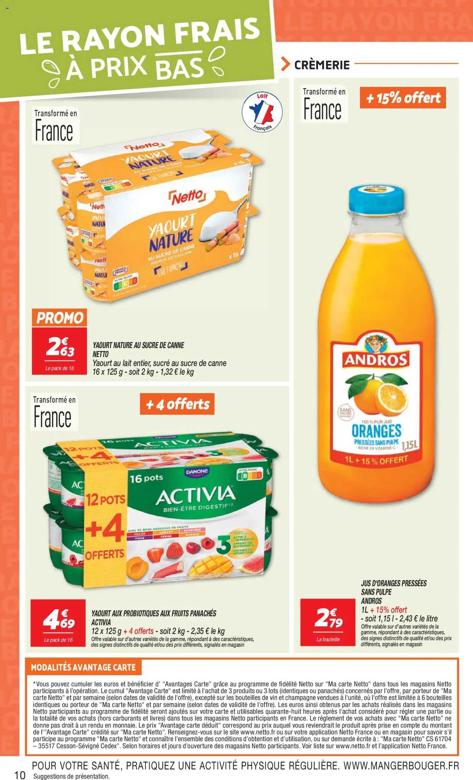 {H1} | Page: 10 | Produits: Sucre, Mangue, Sucre de canne, Jus
