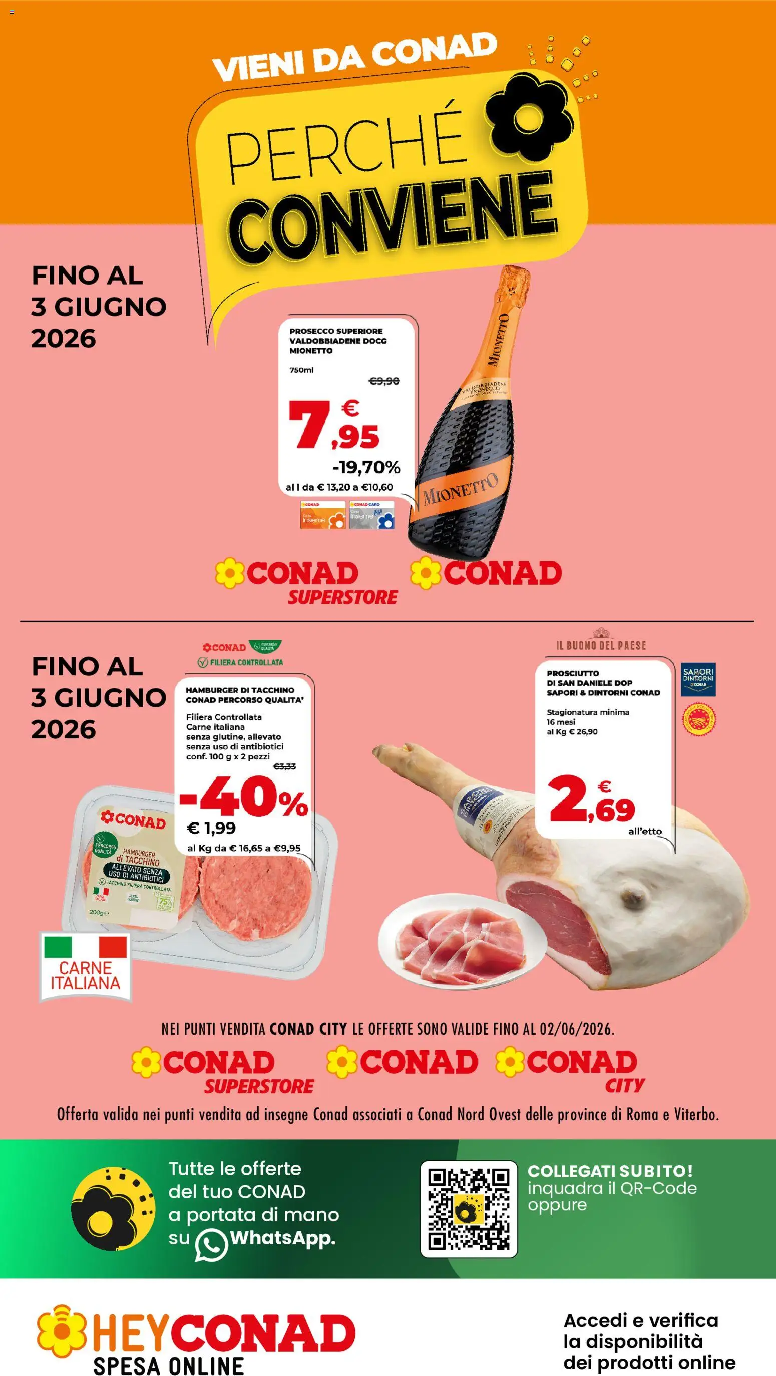Volantino Conad del 21.05.2026 | Pagina: 1 | Prodotti: Prosecco, Tacchino, Prosciutto, Hamburger
