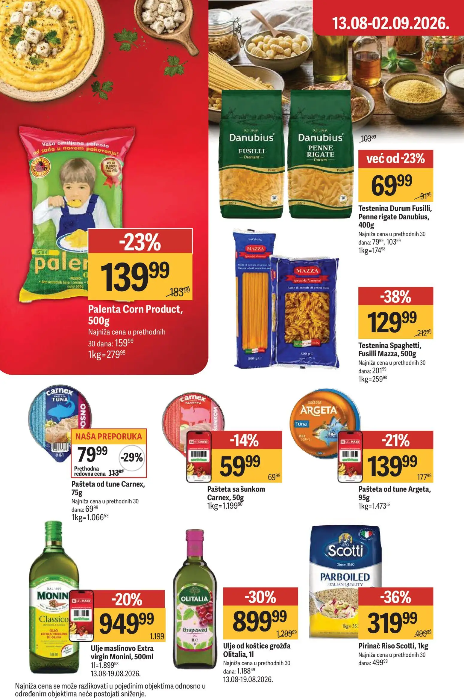 Maxi katalog - važi od 13.08.2026 | Strana: 25 | Proizvode: Tuna, Palenta, Pirinač, Pašteta