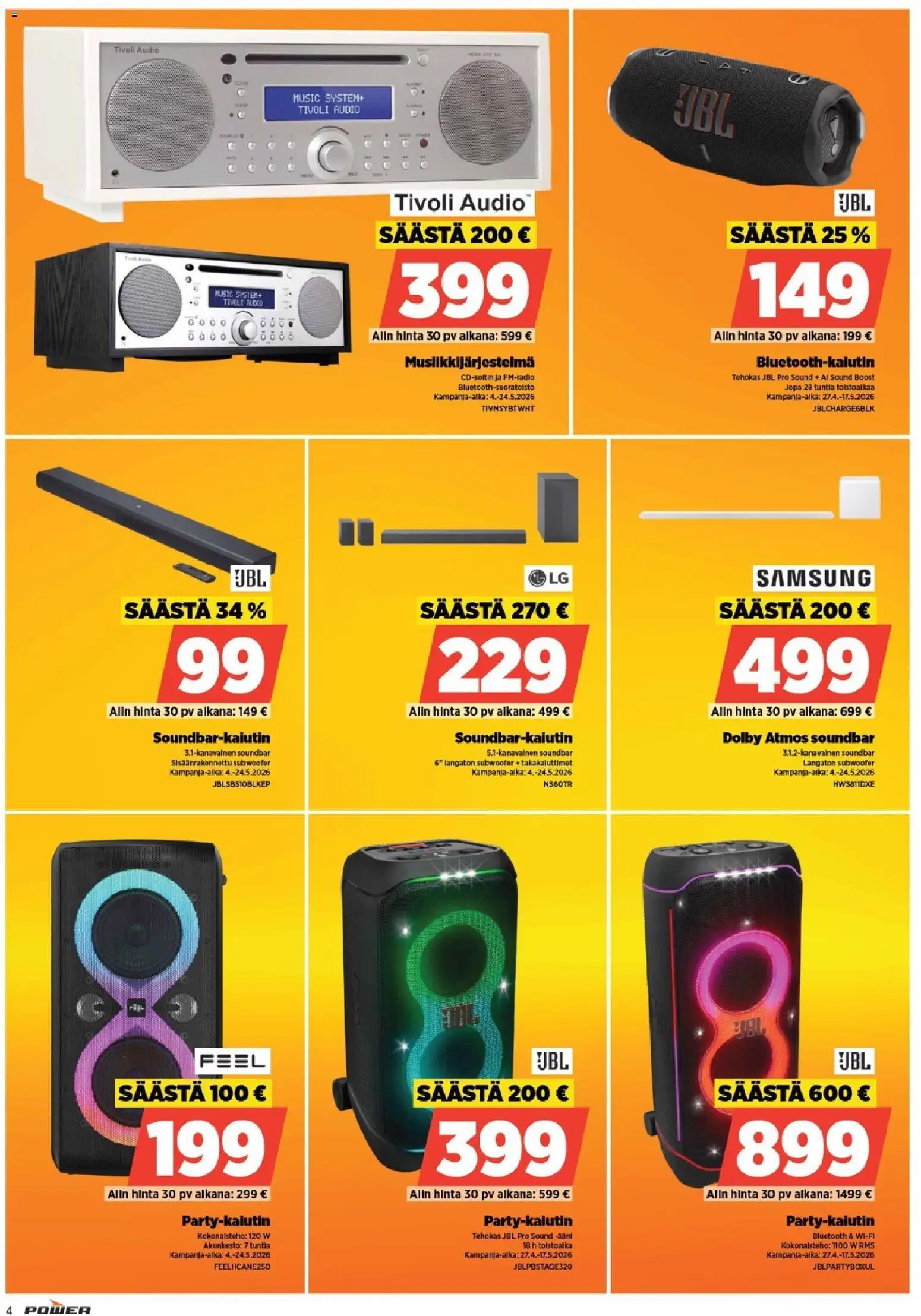 Power tarjoukset – voimassa 11.05.2026 alkaen | Sivu: 4 | Tuotteet: Audio, Soundbar