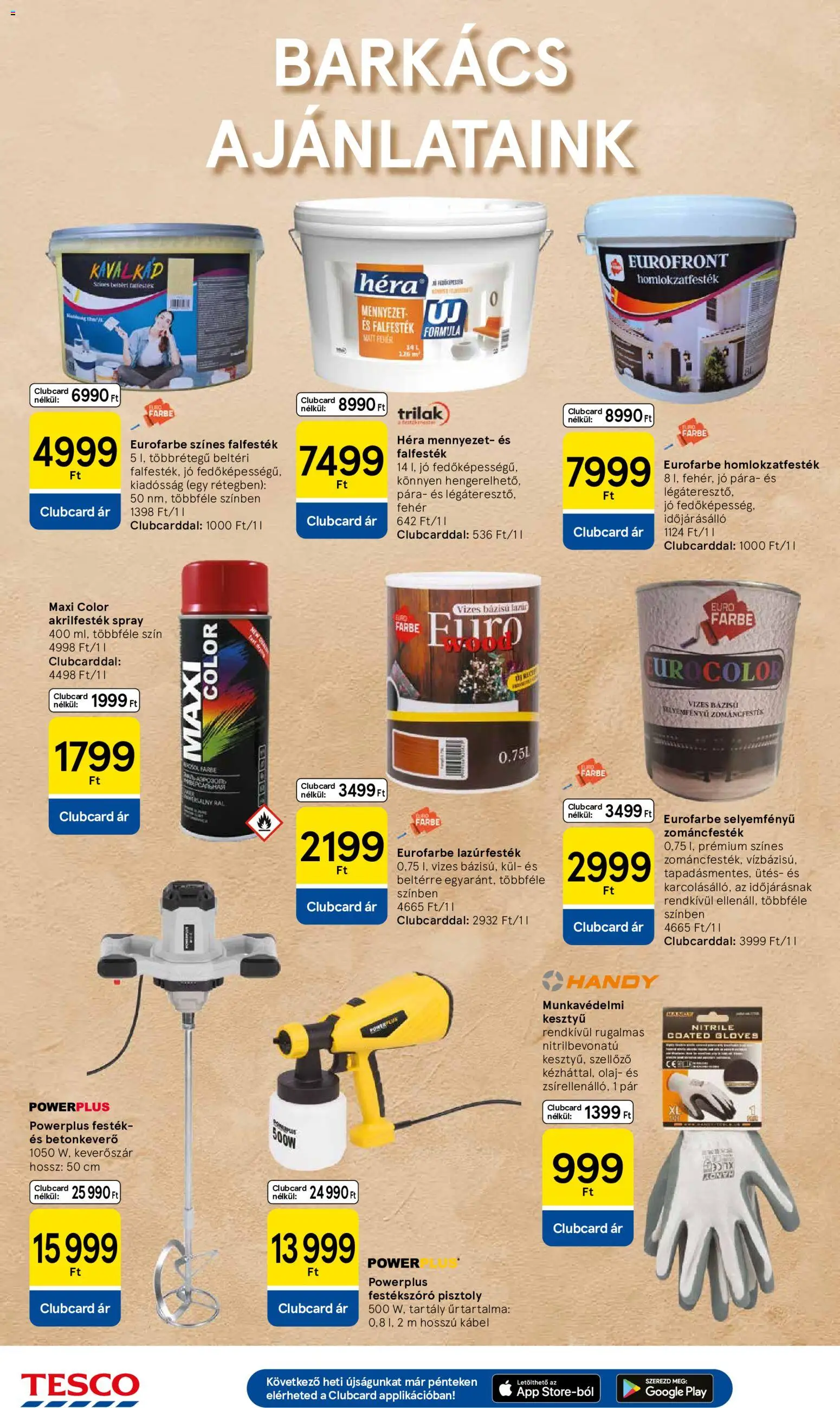 Tesco akciós ujság - amely érvényes a következő dátumtól: 07.05.2026 | Oldal: 30 | Termékek: Kesztyű, Kábel, Olaj, Festék