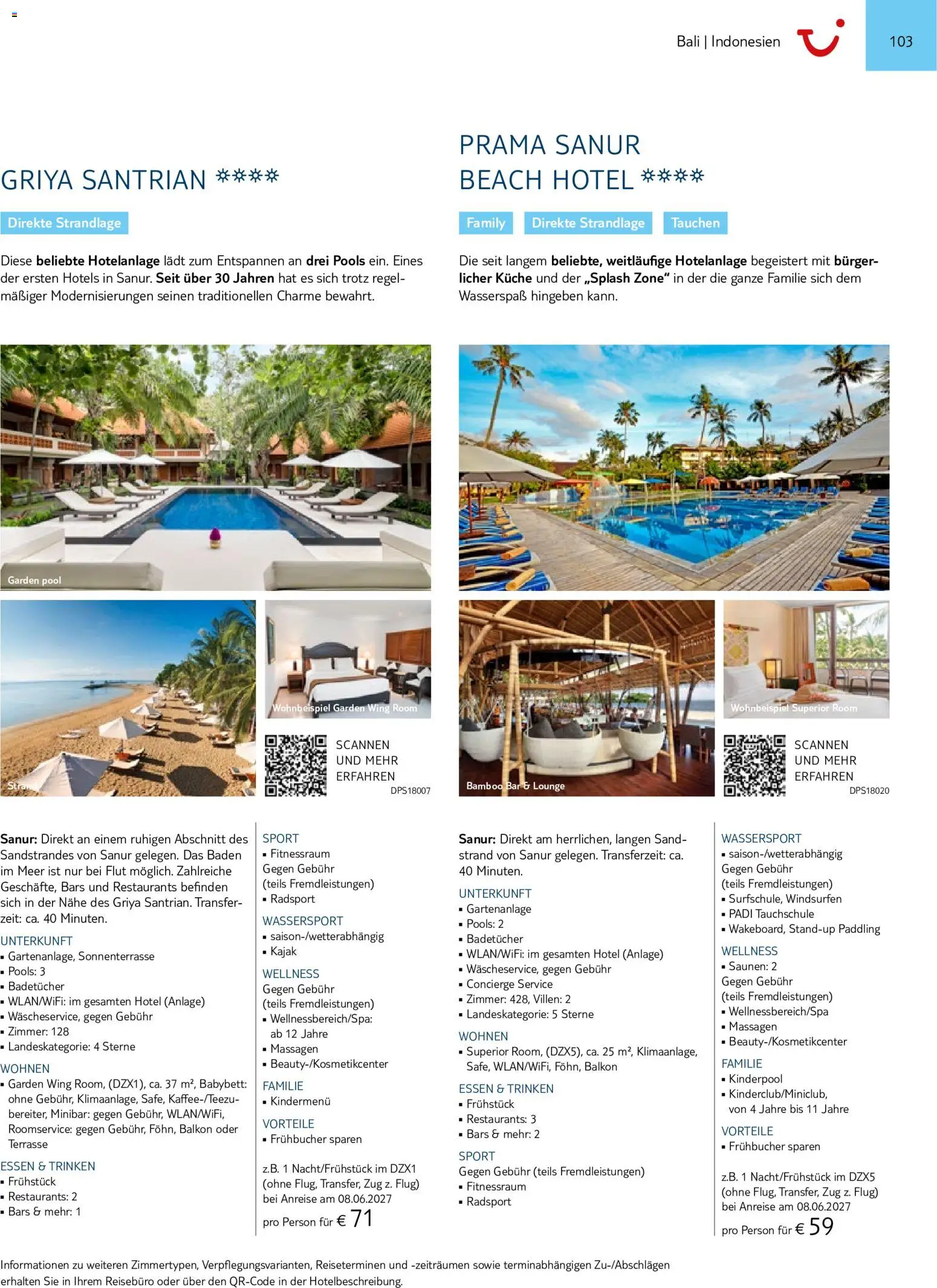 TUI Prospekt Asien, Afrika, Orient & Indischer Ozean 2026/27 – gültig ab 01.11.2026 | Seite: 103 | Produkte: Babybett, Küche, Burger