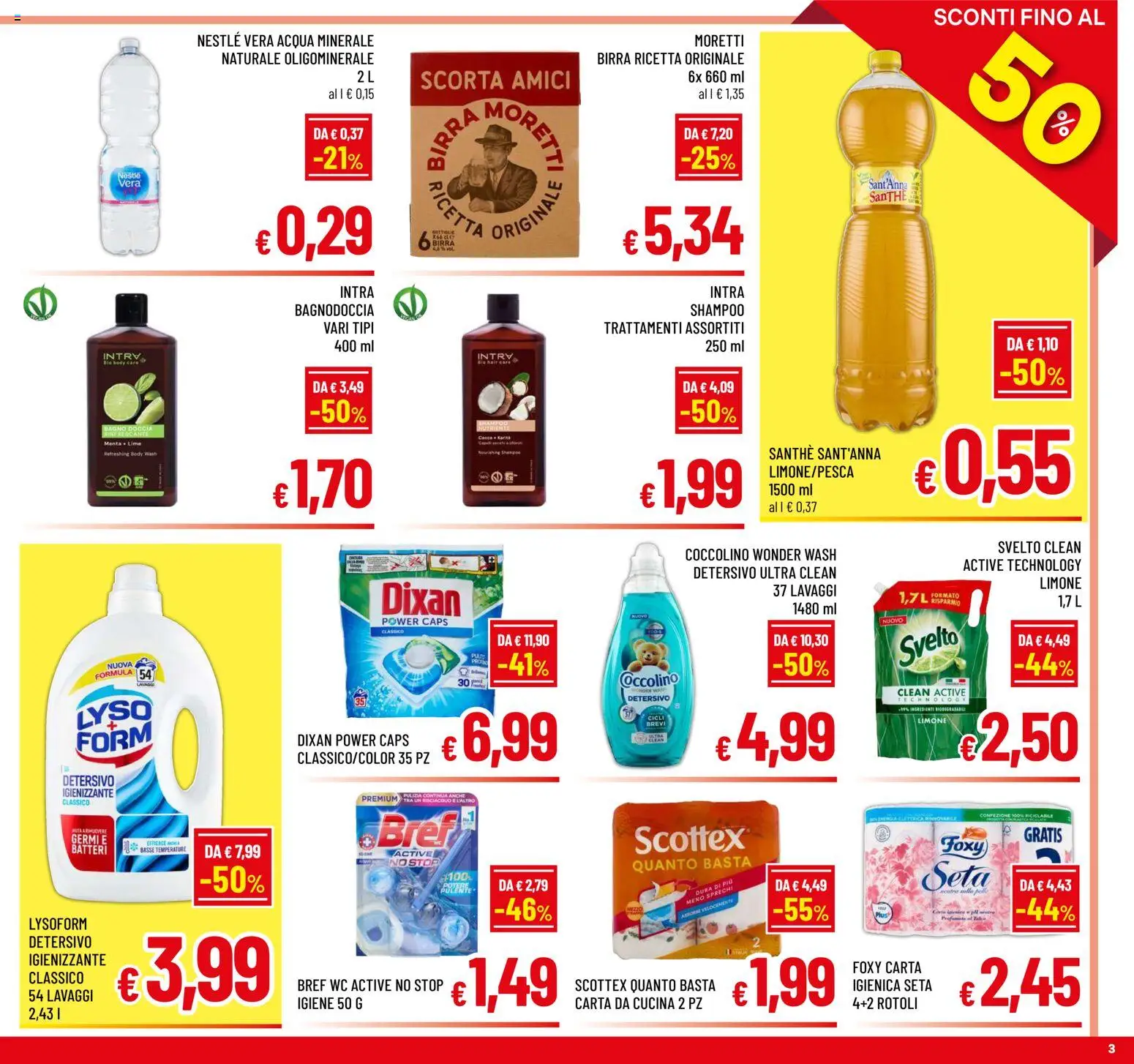 Volantino A&O del 30/09/2026 | Pagina: 3 | Prodotti: Shampoo, Acqua, Limone, Doccia