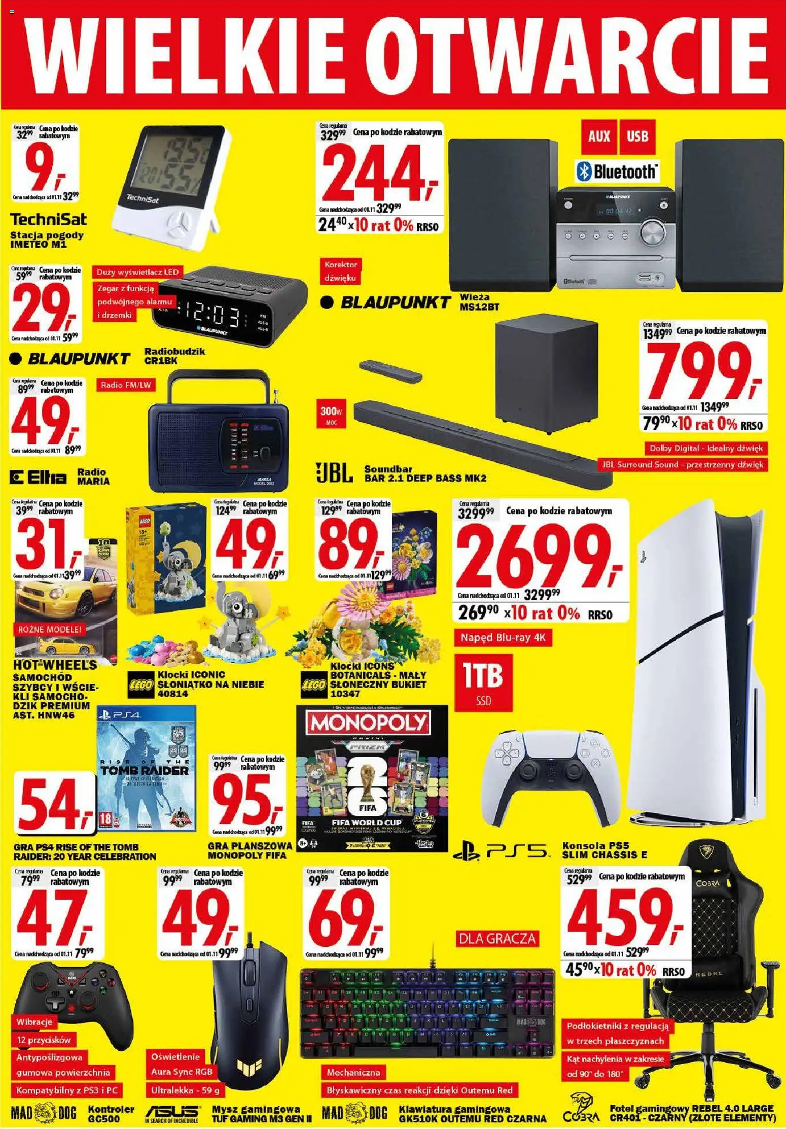 Mediaexpert promocje - Wielkie otwarcie Lubin od 22.10.2026 | Strona: 3 | Produkty: Gra, Zegar, Fotel, Soundbar