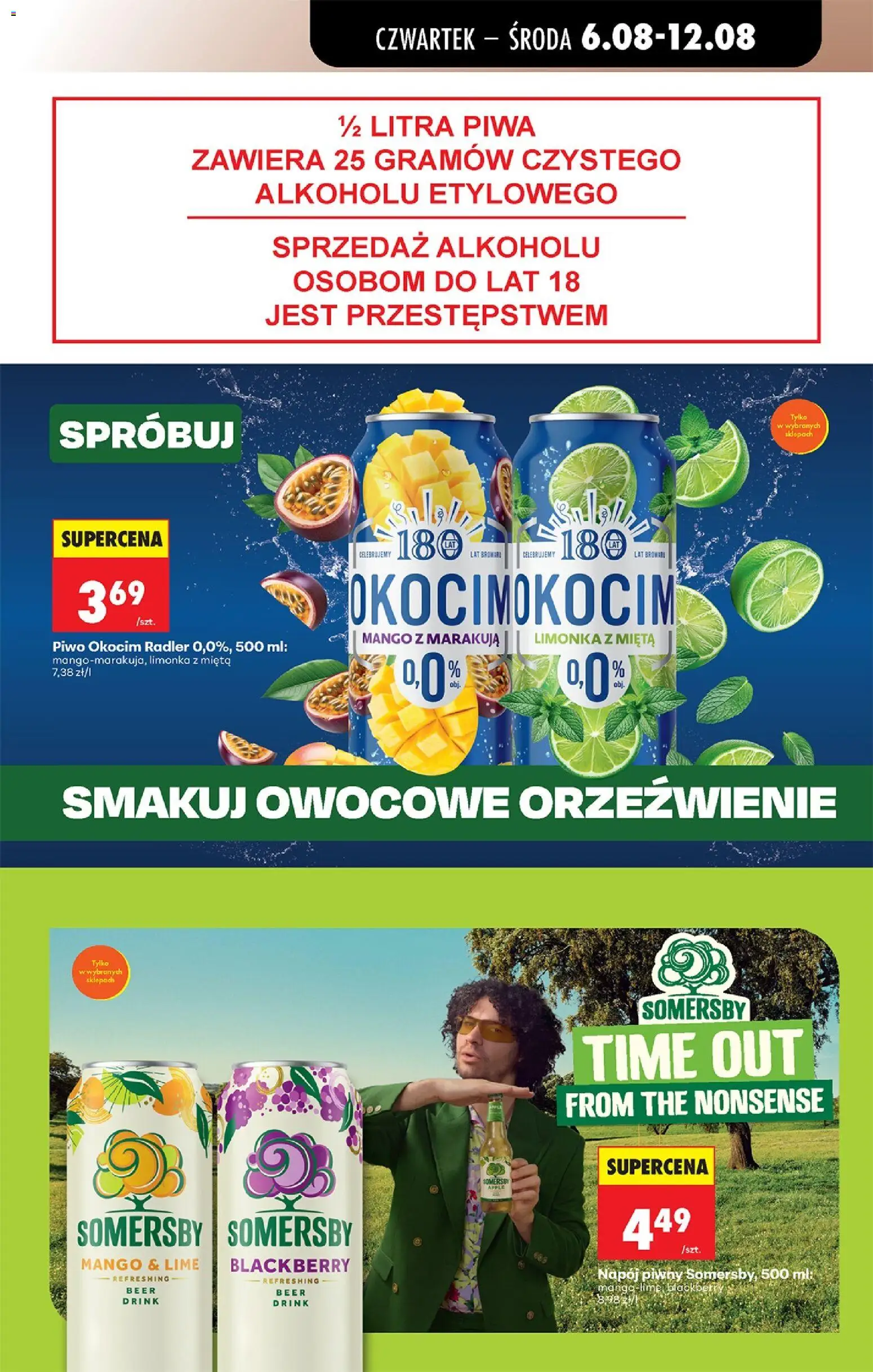 Biedronka gazetka od czwartku od 06.08.2026 | Strona: 75 | Produkty: Mango, Limonka, Piwo, Somersby