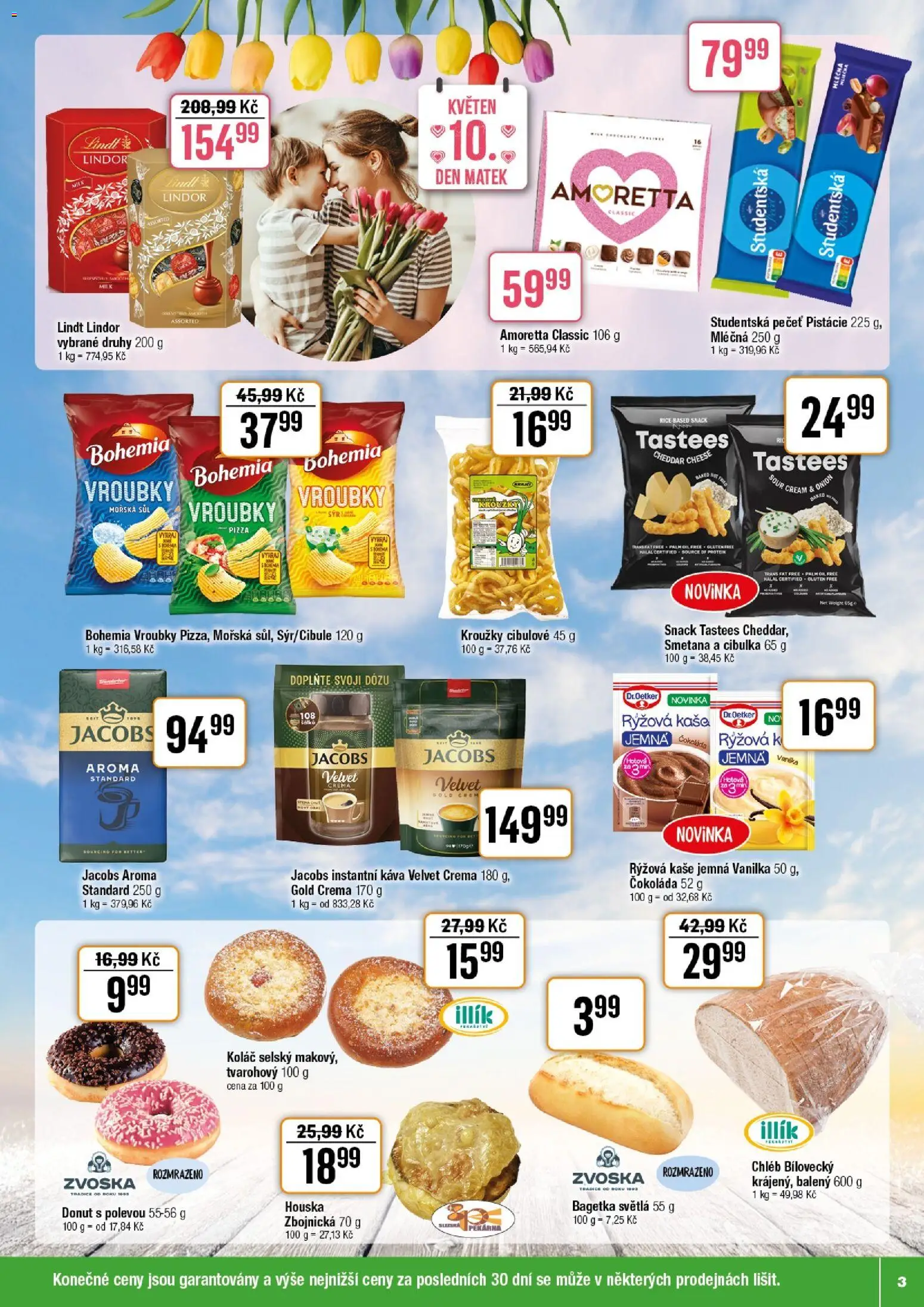 Tempo leták - Tuty od 06.05.2026 | Strana: 3 | Produkty: Lindor, Donut, Káva Velvet, Lindt lindor