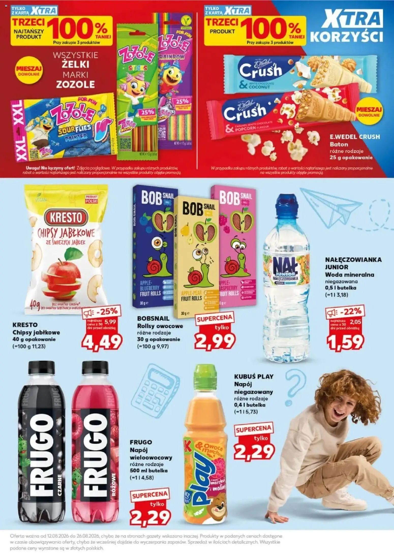 Kaufland gazetka - Wszystko do szkoły od 12.08.2026 - od jutra PDF | Strona: 3 | Produkty: Kubuś, Woda mineralna, Żelki, Kokos