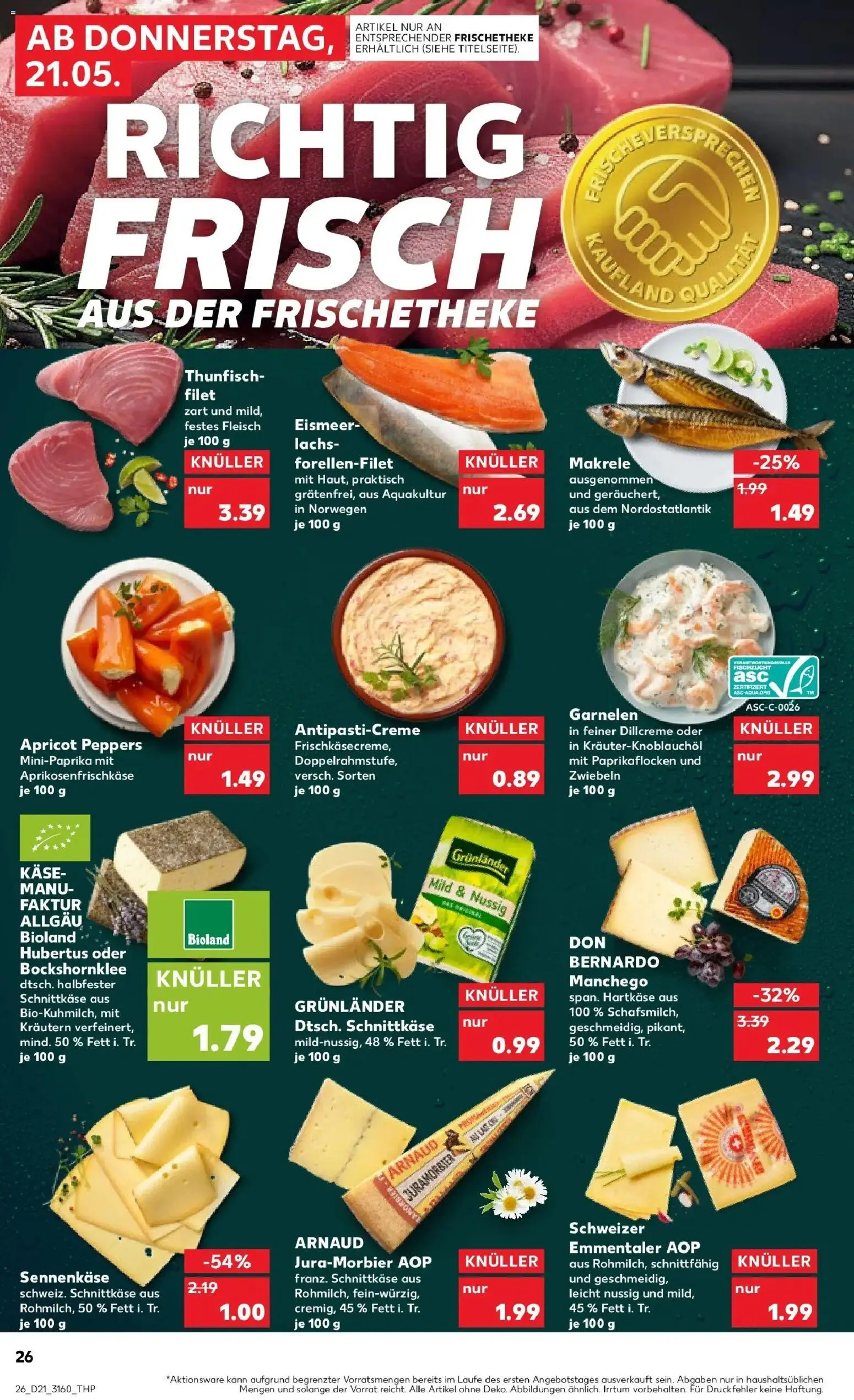 Kaufland Prospekt Cottbus – gültig ab 18.05.2026 | Seite: 31 | Produkte: Garnelen, Lachs, Grunlander, Fleisch