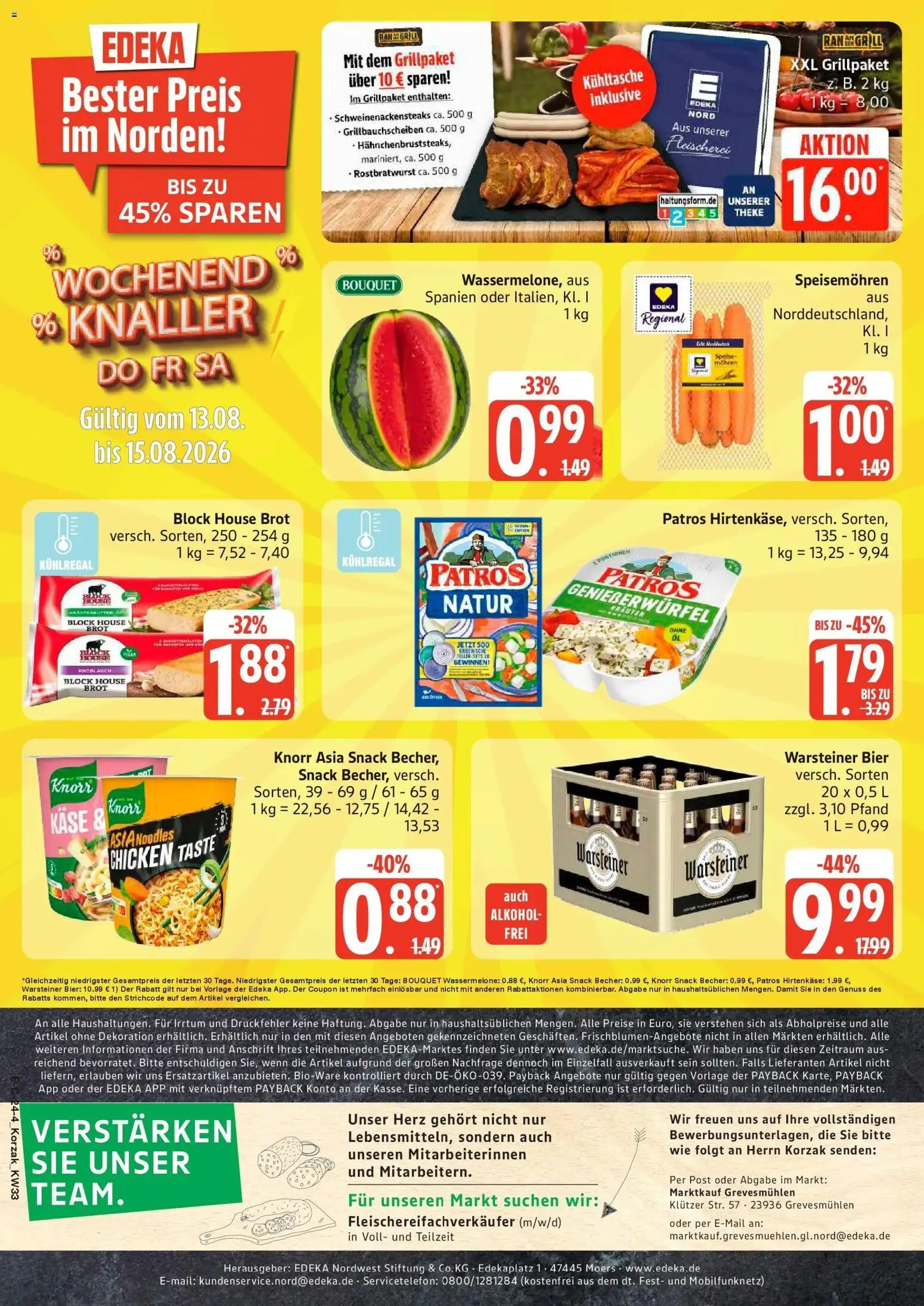 Marktkauf Prospekt Grevesmühlen (ab 10.08.2026) » Angebote online | Seite: 24 | Produkte: Käse, Knorr, Warsteiner, Knoblauch