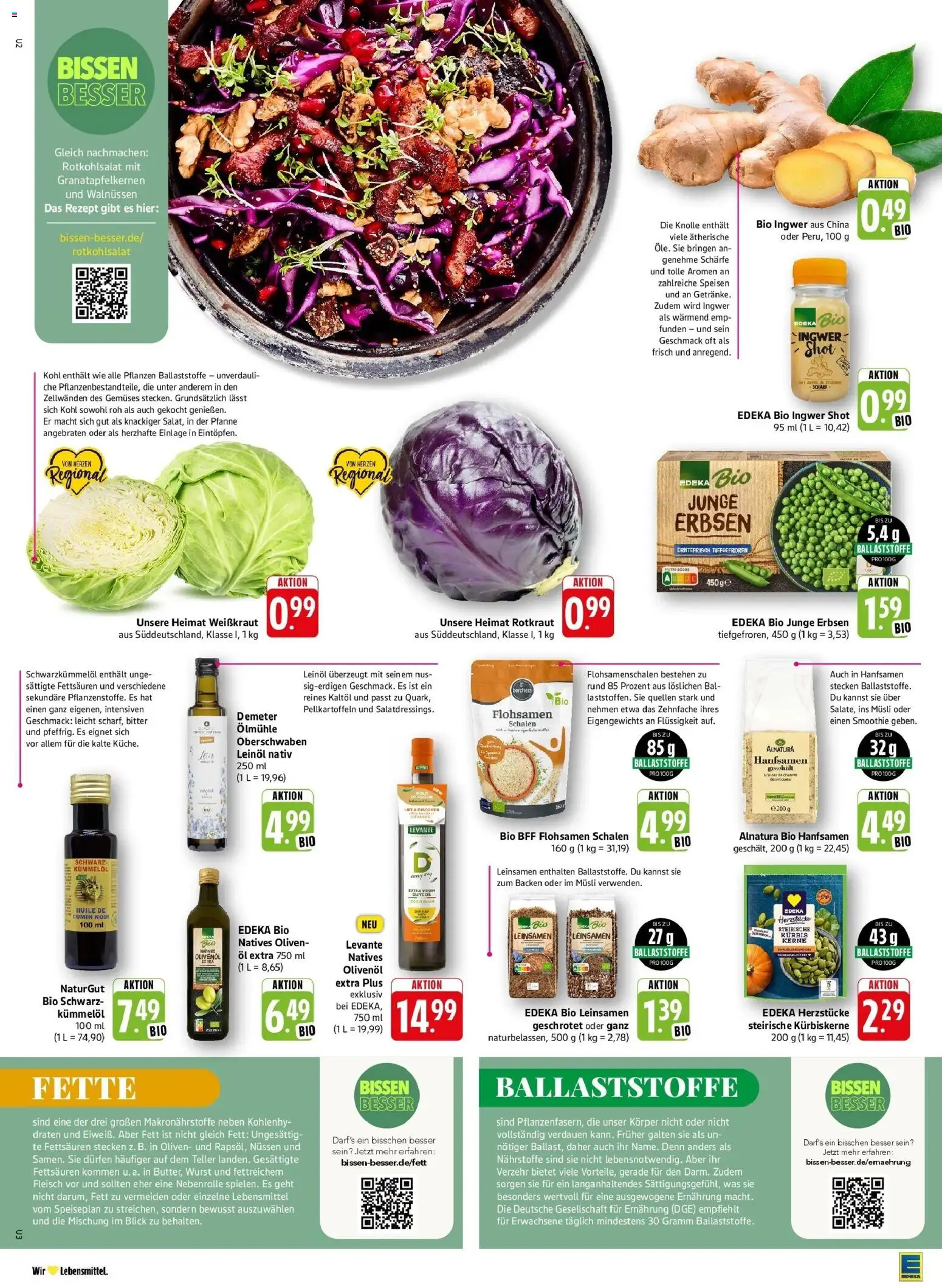 Edeka Prospekt Bad Bergzabern (ab 19.10.2026) » Angebote Online | Seite: 2 | Produkte: Leinöl, Olivenol, Äpfel, Wurst
