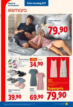 Lidl erbjudanden - Förhandsvisning av reklamblad från butik Lidl aktuell från 06/07/2026 | Sida: 25 | Produkter: Tvättmedel, Pyjamas, Tofflor