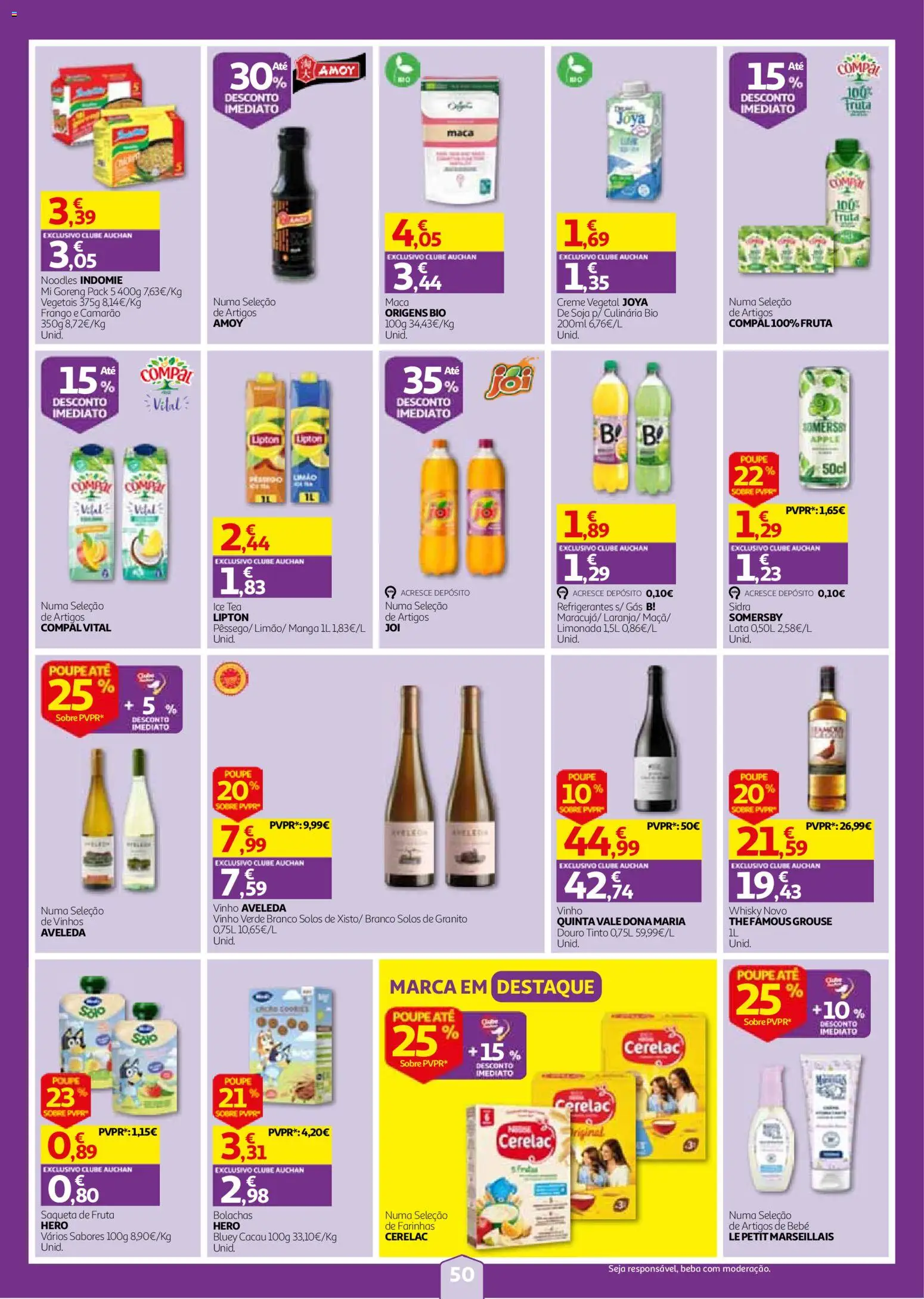 Auchan folheto │ válido de 24/09/2026 | Página: 50 | Produtos: Whisky, Cacau, Vinho, Creme