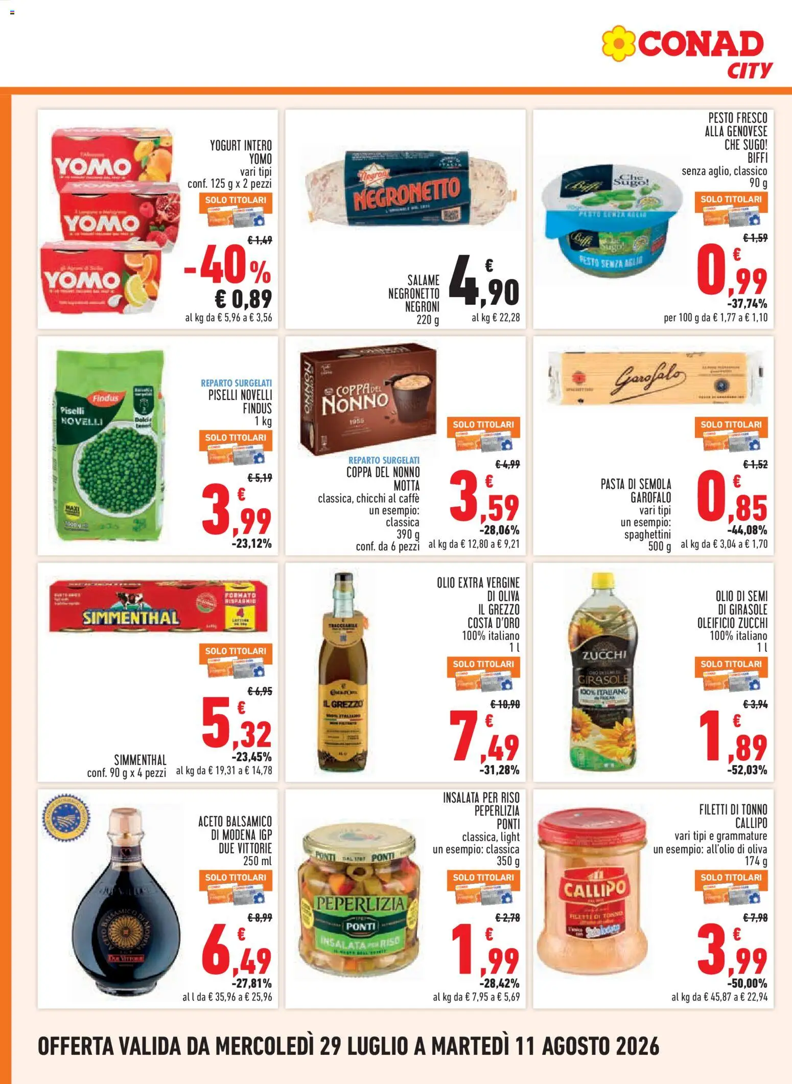 Volantino Conad del 29/07/2026 | Pagina: 10 | Prodotti: Olio, Aglio, Pesto, Aceto