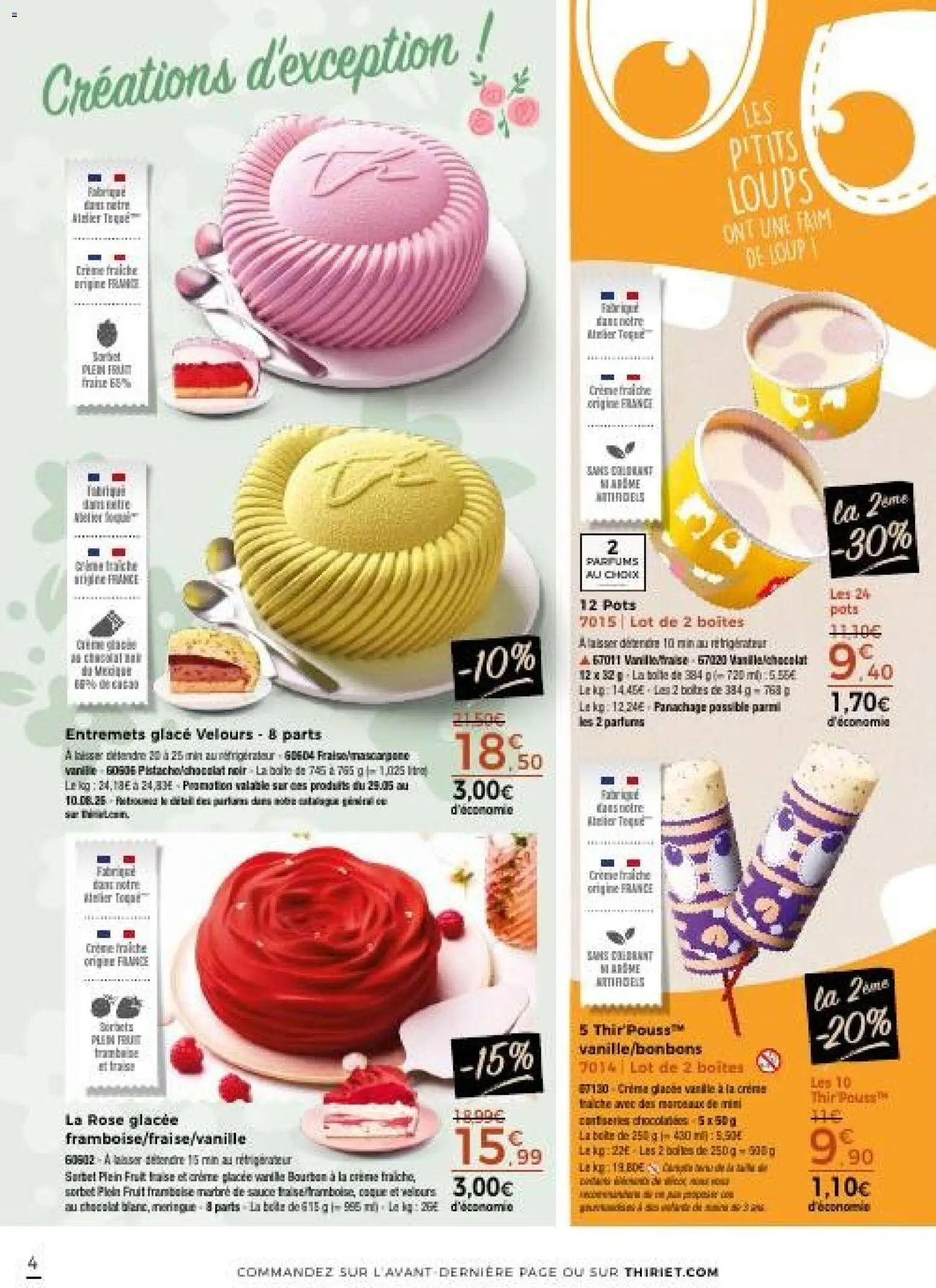{H1} | Page: 4 | Produits: Glaces, Chocolat, Crème fraiche, Bourbon