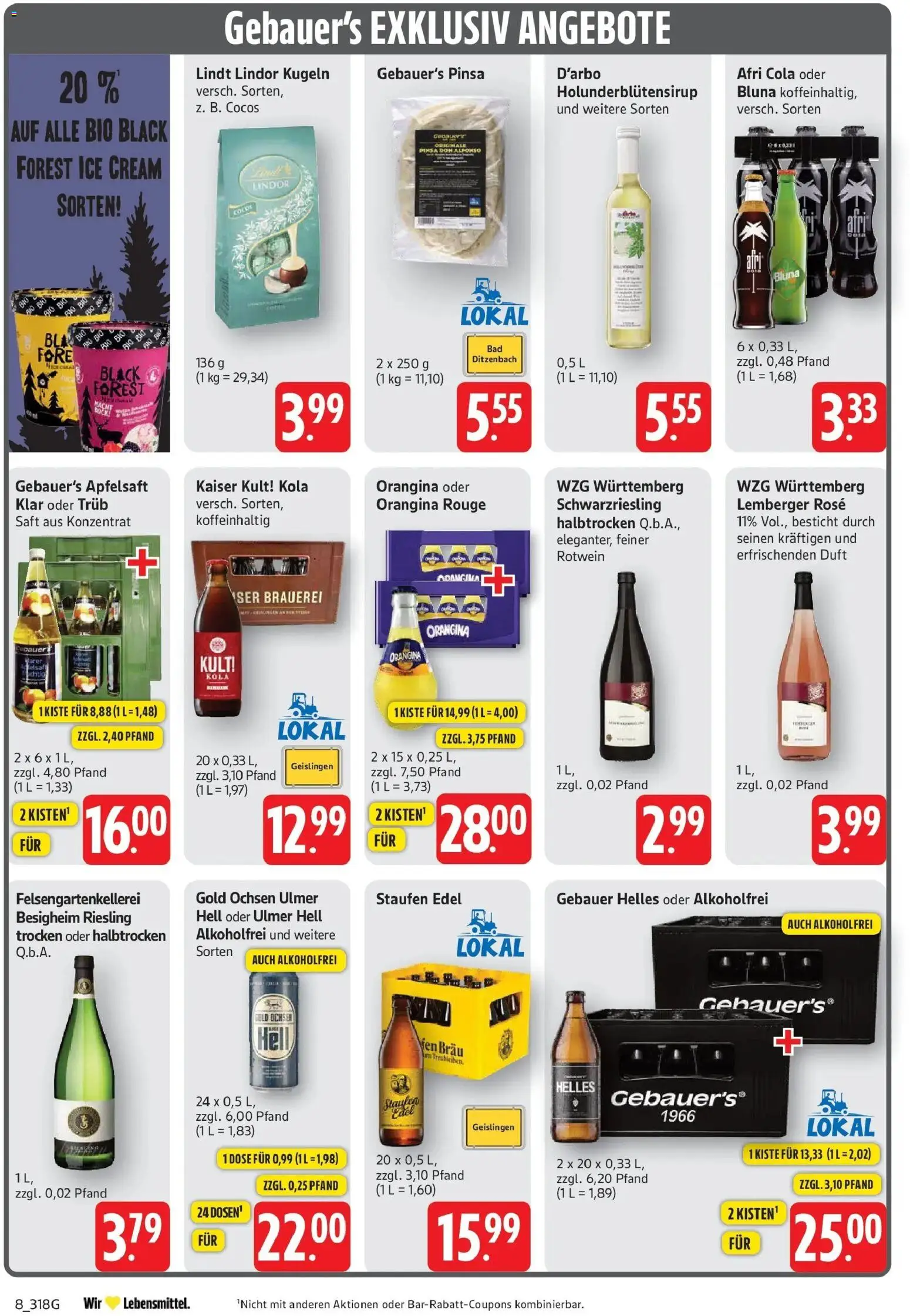 Edeka Prospekt Göppingen – gültig ab 27.07.2026 | Seite: 8 | Produkte: Cola, Rotwein, Rouge, Lindt