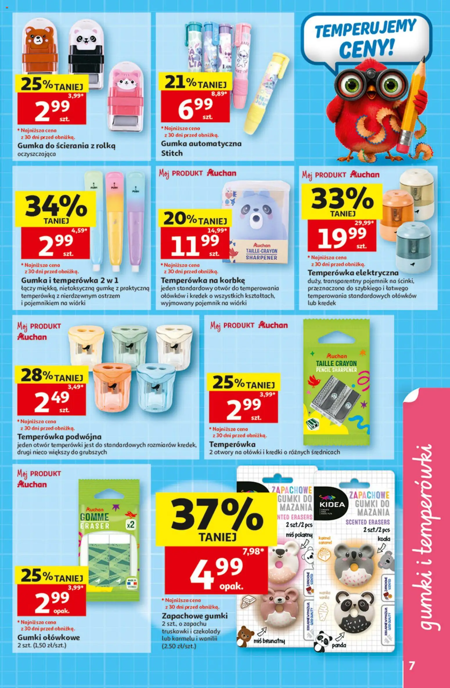 Auchan gazetka - Zostań ortem oszczędzania od 13.08.2026 | Strona: 7 | Produkty: Czekolady, Temperówka, Kredki, Truskawki