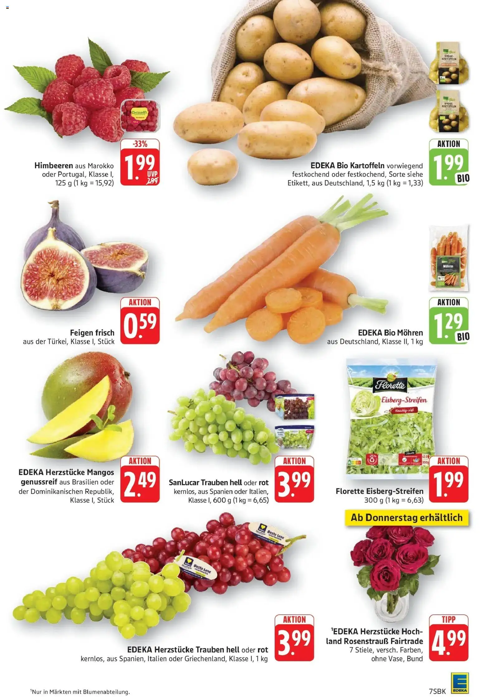 Edeka Prospekt Bruchsal (ab 31.08.2026) » Angebote Online | Seite: 7 | Produkte: Himbeeren, Mohren, Kartoffeln, Feigen