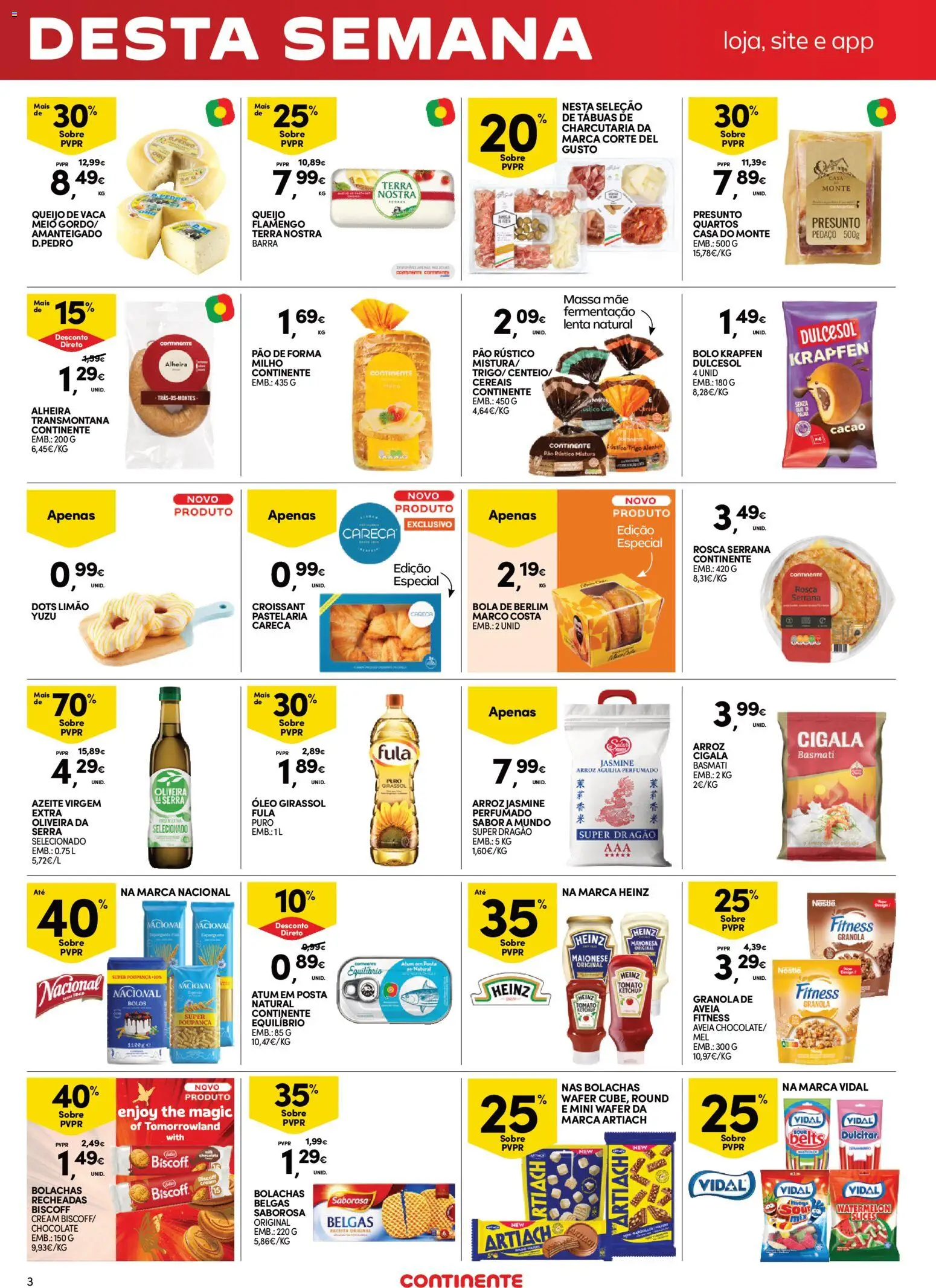 Continente Fim de Semana à Continente │ válido de 22.05.2026 | Página: 3 | Produtos: Aveia, Arroz basmati, Óleo, Maionese