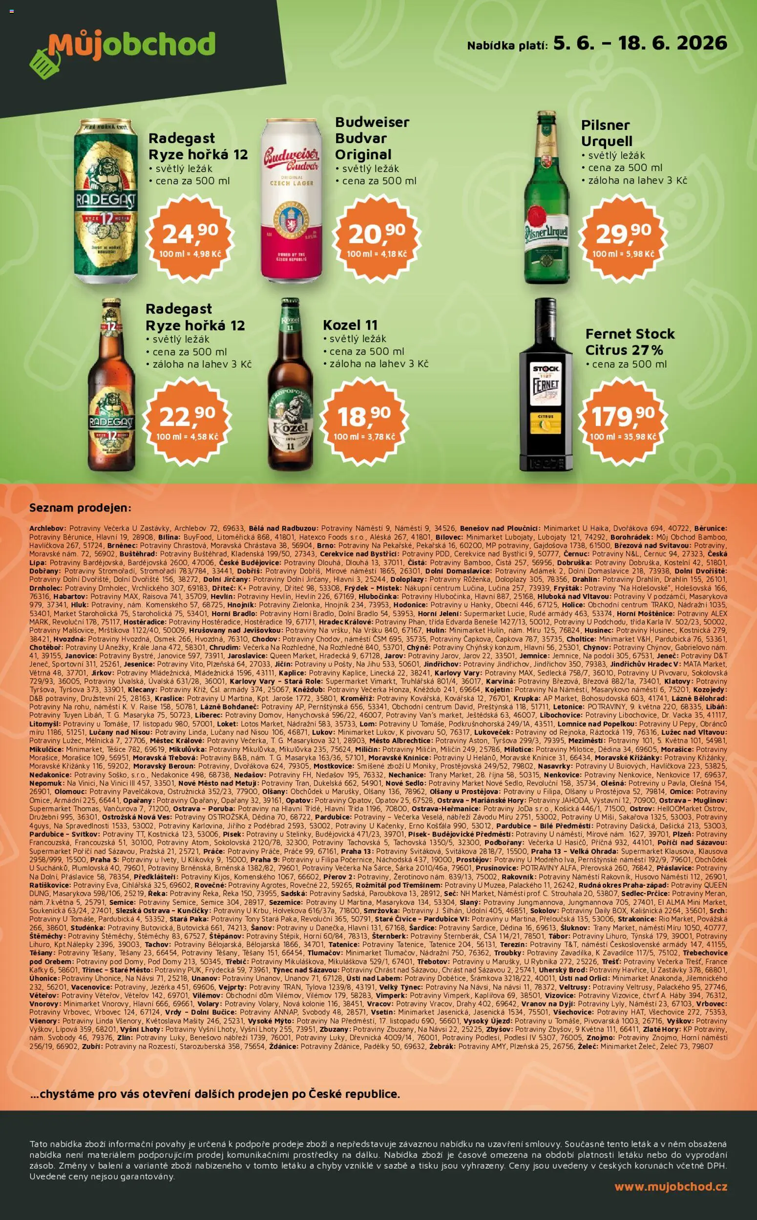 Můj obchod leták - Brand od 05.06.2026 | Strana: 4 | Produkty: Budvar, Písek, Kozel 11, Fernet