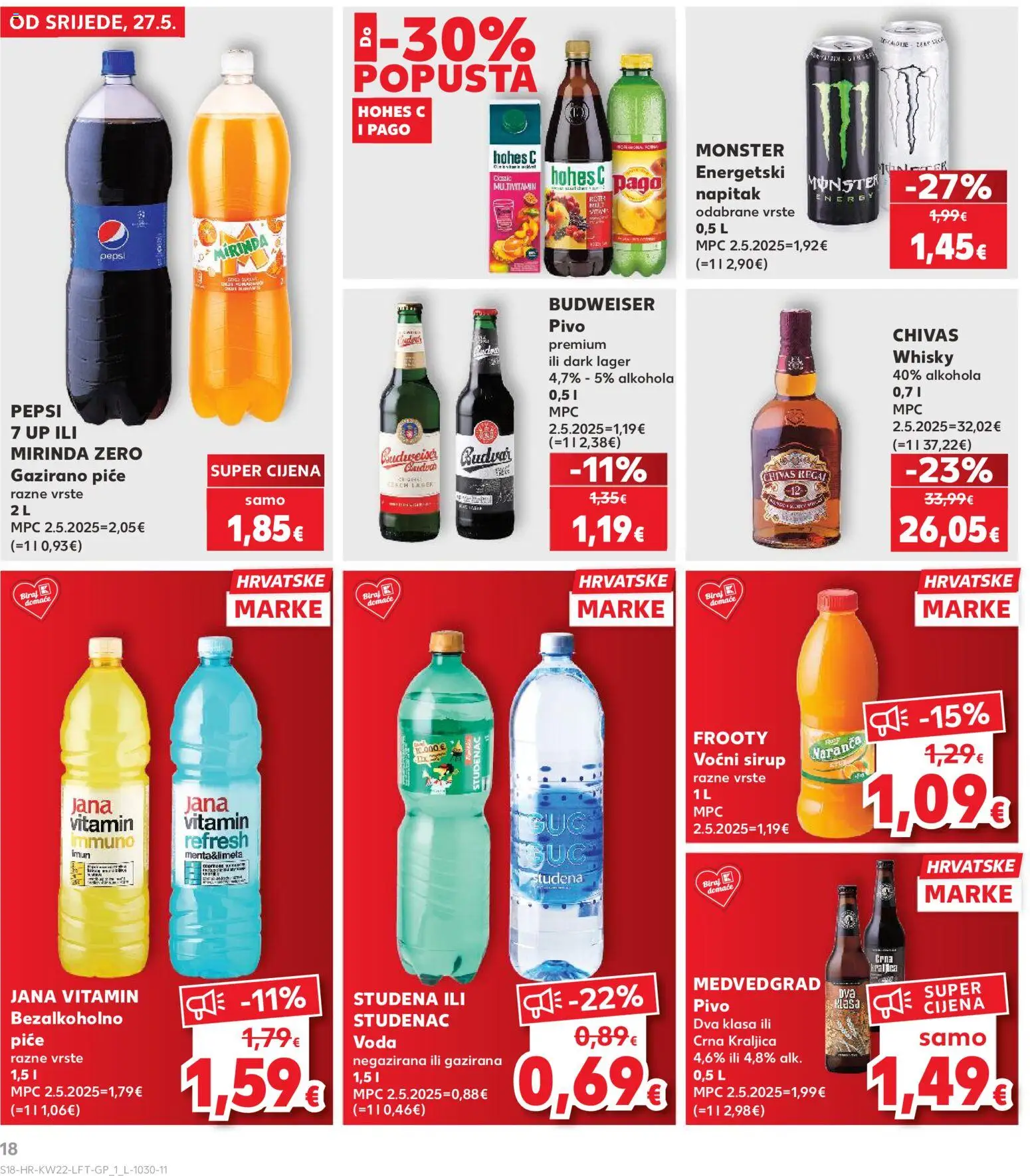 Kaufland katalog | vrijedi od 27.05.2026 | Stranica: 18 | Proizvodi: Whisky, Voda, Regal, Sirup