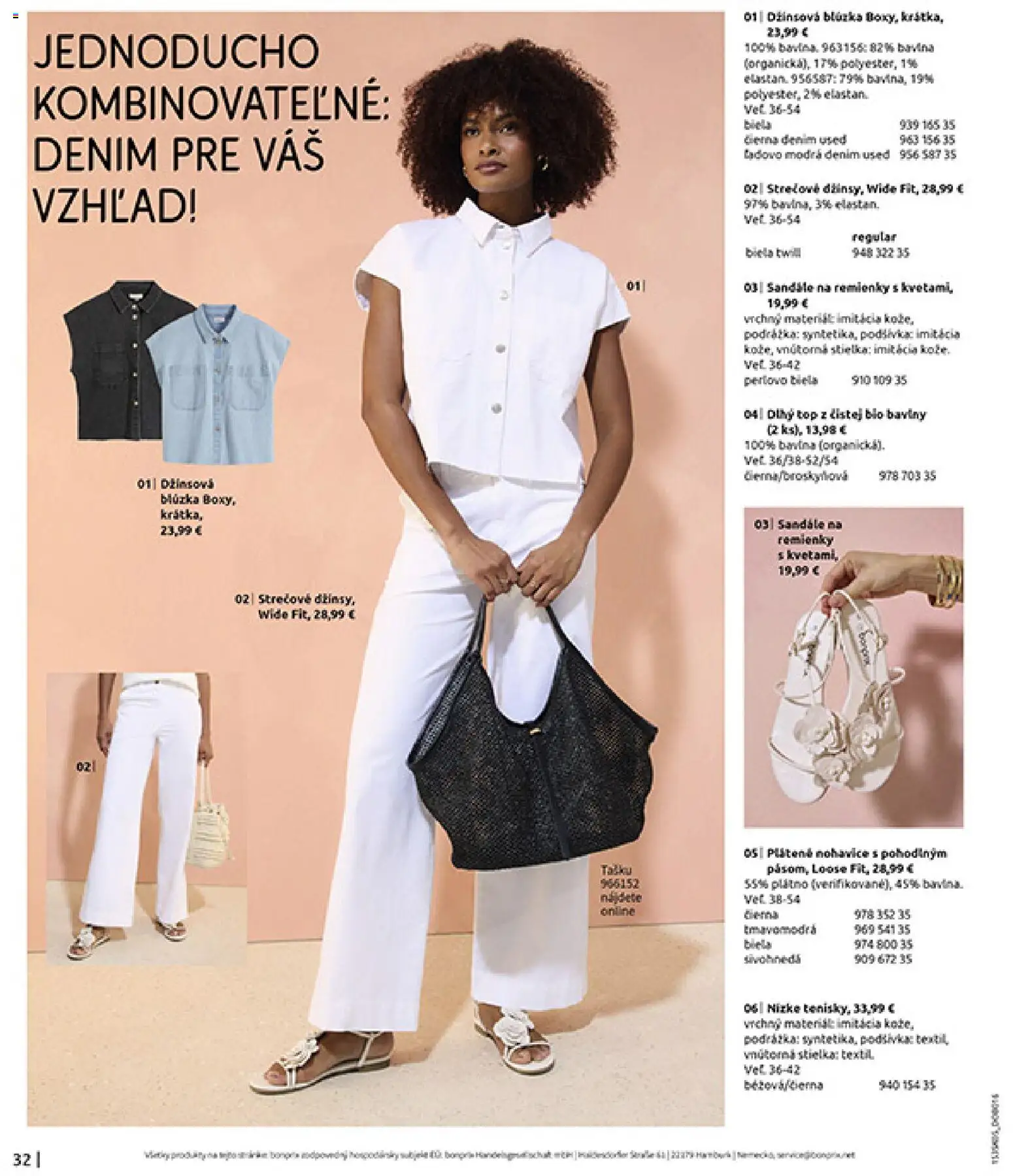 Nové Bonprix akcie – leták je platný od 01.01.2026 | Strana: 34 | Produkty: Blúzka, Nohavice, Sandále