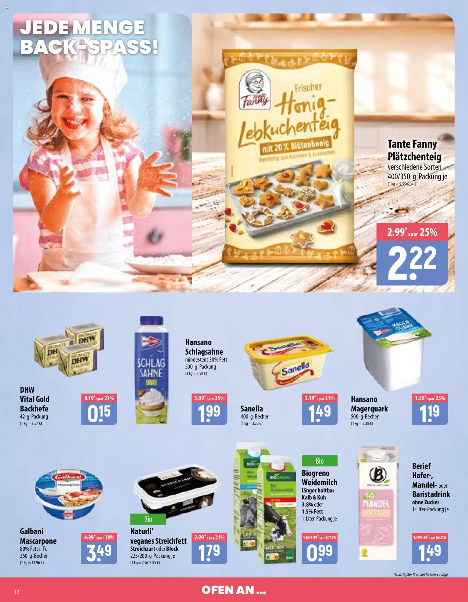 Famila Prospekt – gültig ab 02.11.2026 | Seite: 12 | Produkte: Ofen, Schlagsahne, Zucker, Sanella