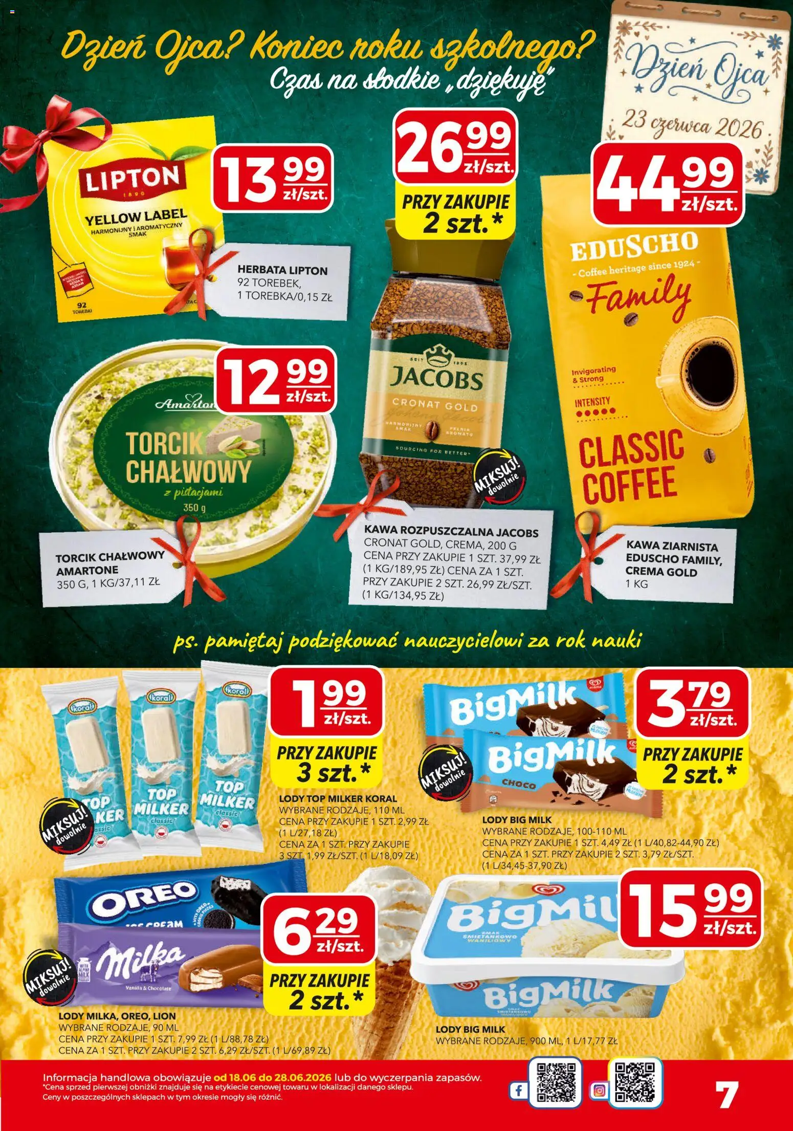 Top Market gazetka od 18.06.2026 | Strona: 7 | Produkty: Kawa rozpuszczalna, Milka, Big Milk, Herbata lipton