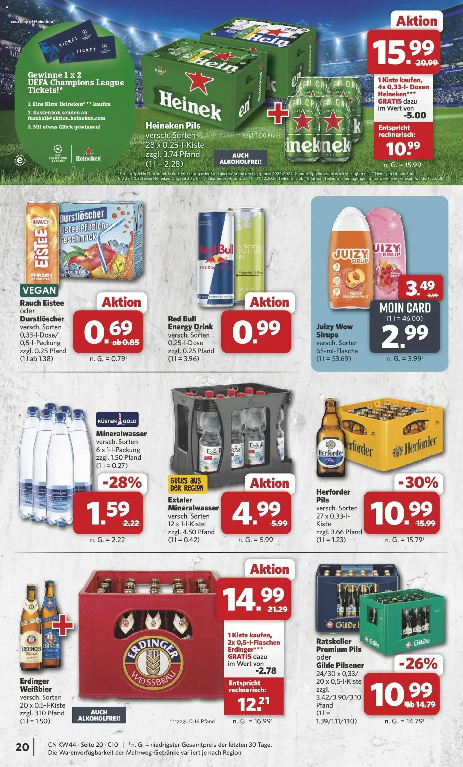 Combi Prospekt Celle (ab 26.10.2026) zum Blättern | Seite: 20 | Produkte: Durstloscher, Erdinger, Energy, Fruchtsaft