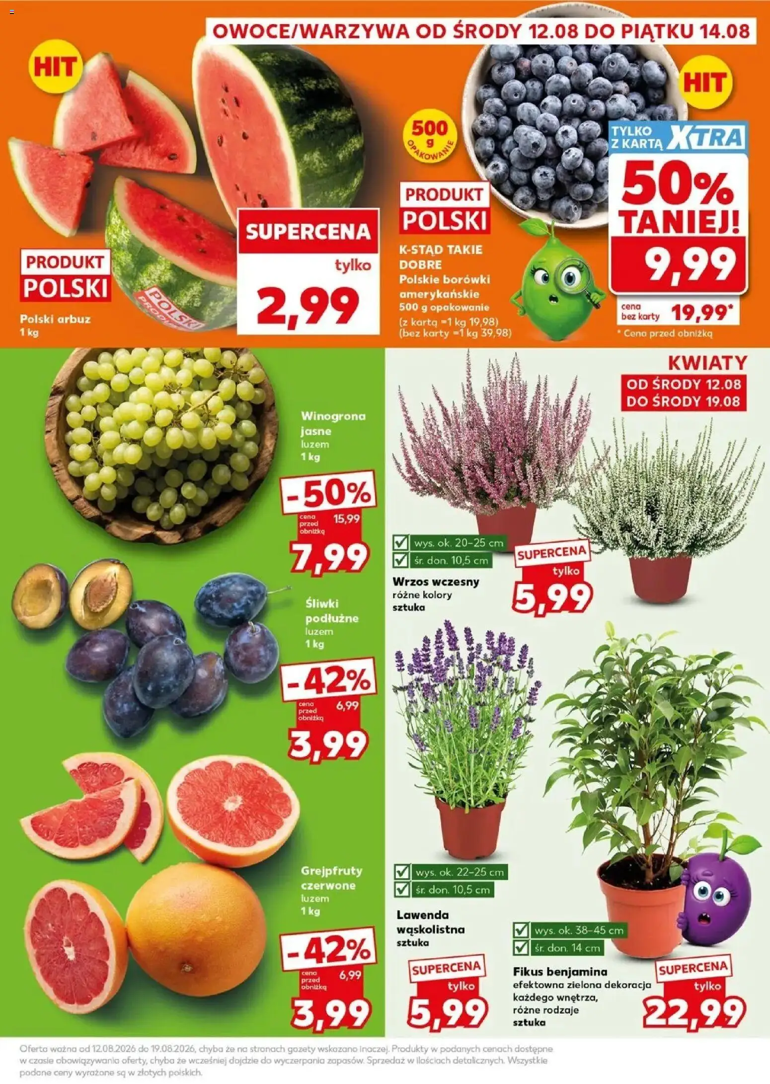 Kaufland gazetka - Super Piątek od 14.08.2026 - od jutra PDF | Strona: 7 | Produkty: Arbuz, Winogrona, Kwiaty, Fikus