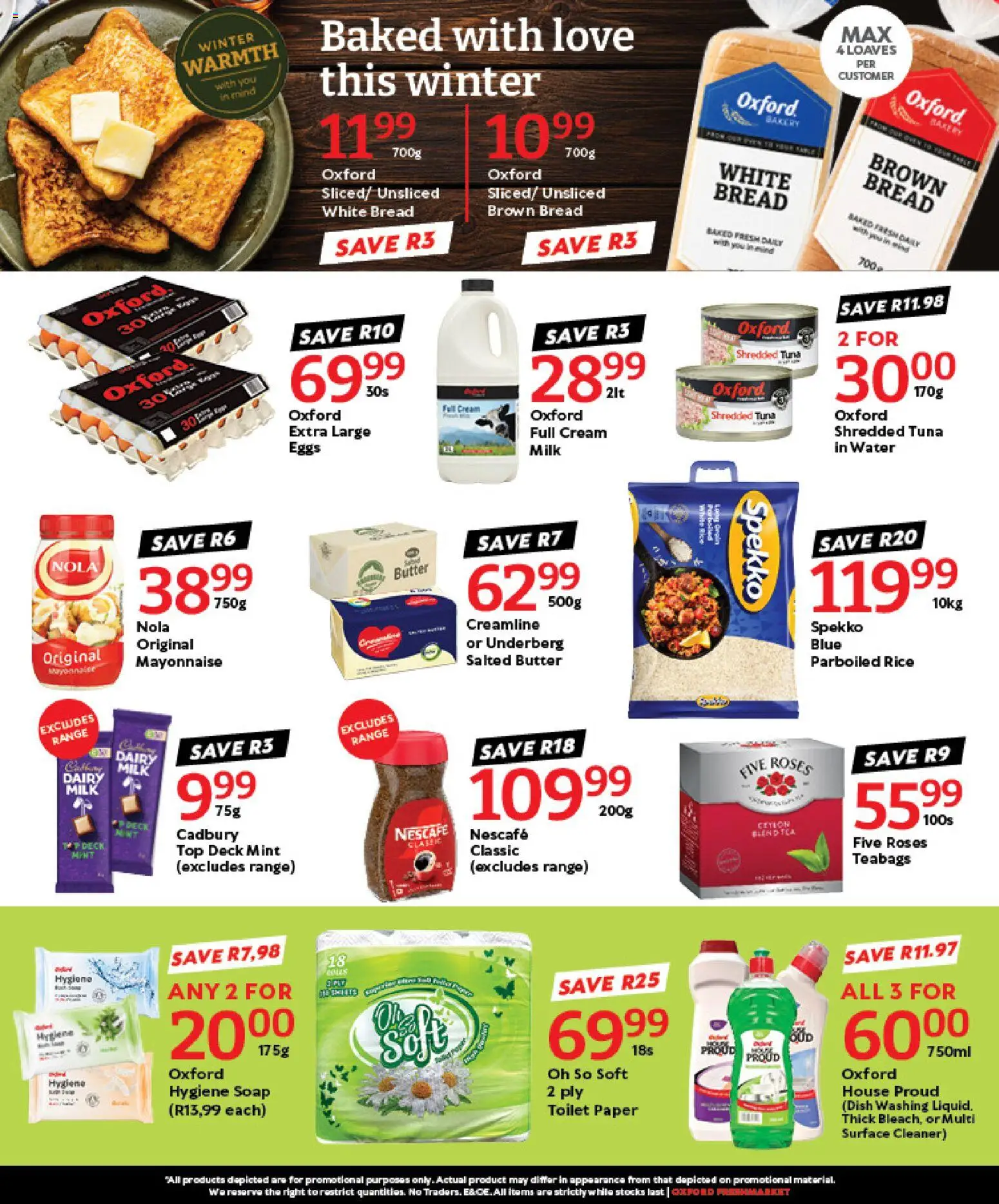 New Oxford Freshmarket catalogue – valid from 30/06/2026 | Page: 3 | Products: Tuna, Rice, Soap, Water