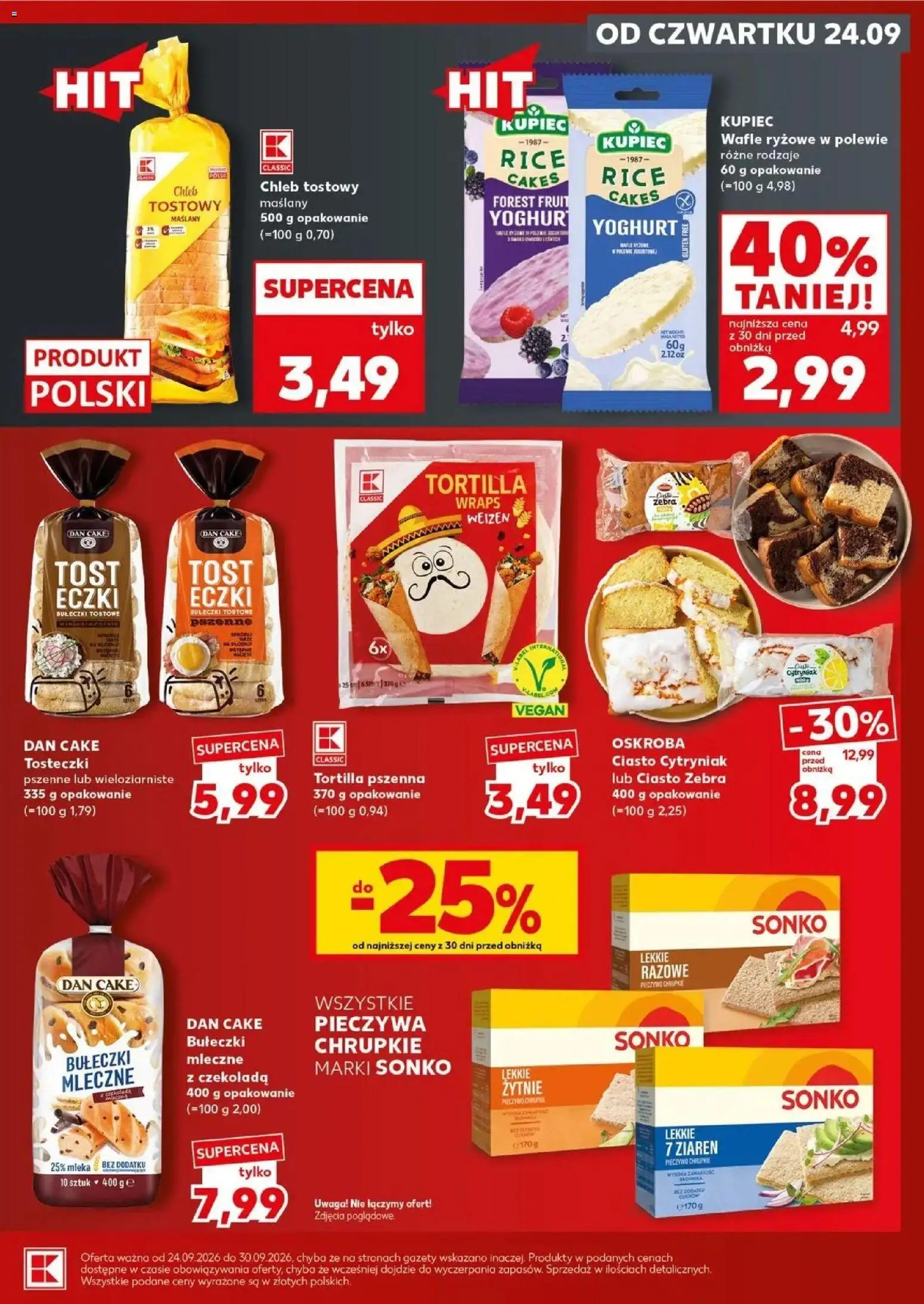Kaufland gazetka - Super sobota od 26.09.2026 - od jutra PDF | Strona: 19 | Produkty: Pieczywo chrupkie, Chleb tostowy, Ciasto, Wafle ryżowe