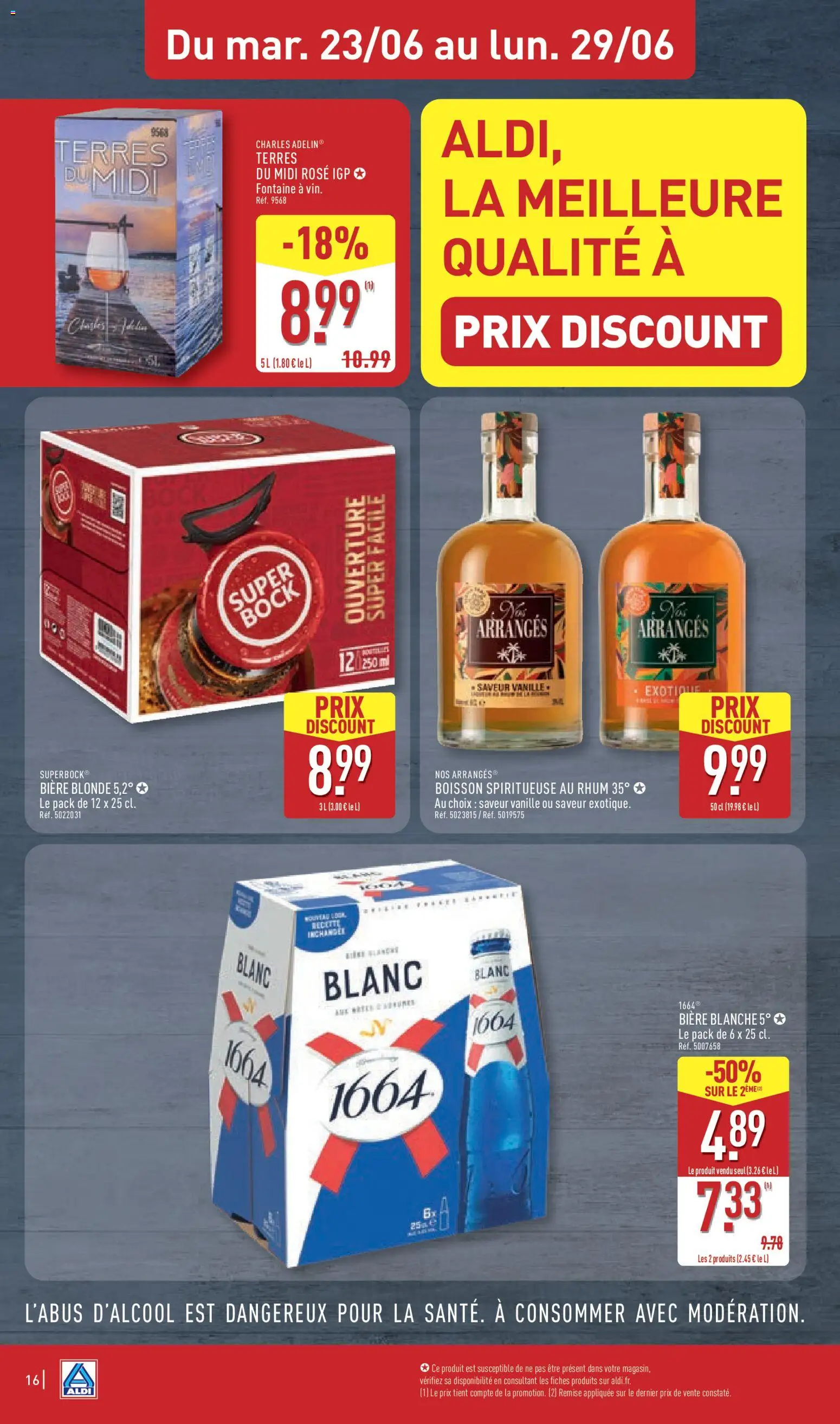 {H1} | Page: 18 | Produits: Bière blonde, Rhum, Bière