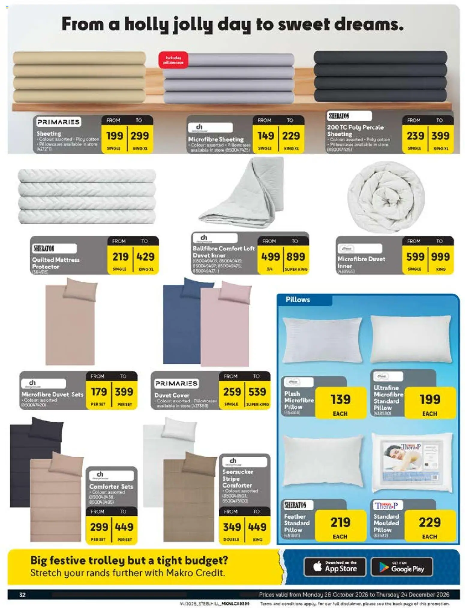 New Makro catalogue – valid from 26/10/2026 | Page: 32 | Products: Cover, Duvet, Mattress, Pillow