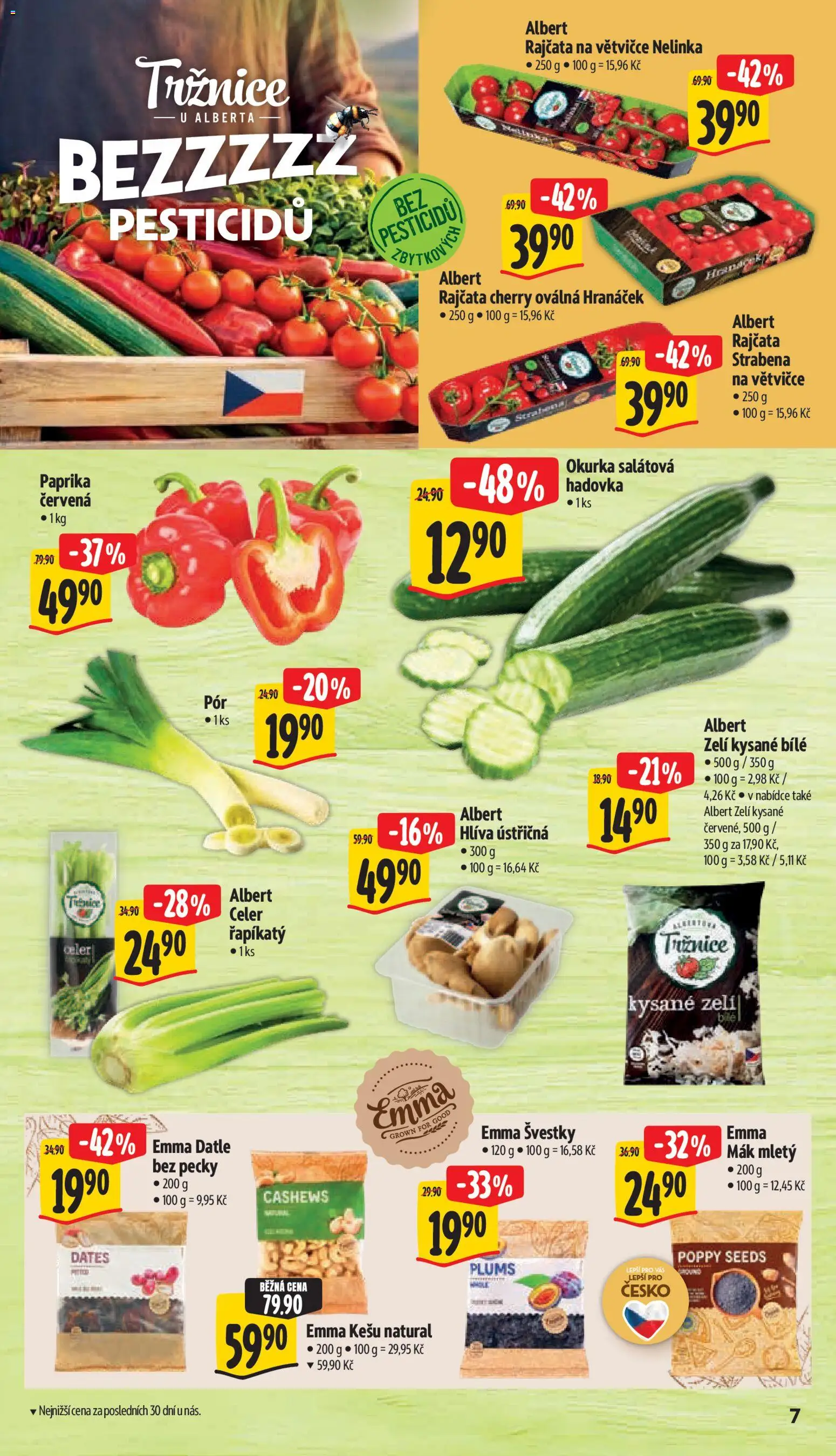 Albert leták - Supermarket Frenštát pod Radhoštěm od 30.09.2026 | Strana: 19 | Produkty: Rajčata, Mák mletý, Paprika, Kysané zelí
