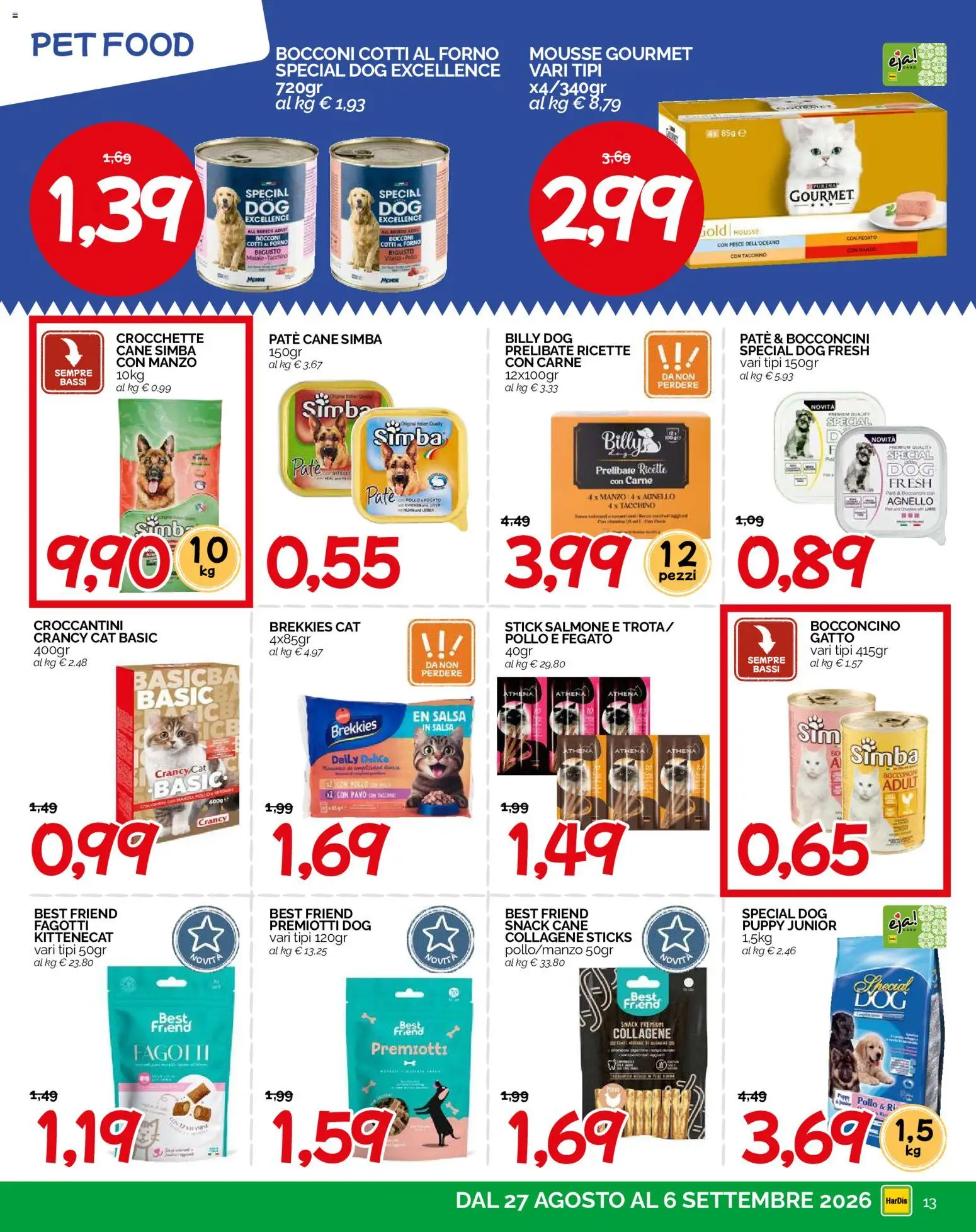 Volantino HarDis del 27/08/2026 | Pagina: 13 | Prodotti: Paté, Pollo, Maiale, Salmone