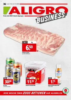 Aligro aktionen Business Schlieren, Gossau SG, Frauenfeld, Rapperswil-Jona, Sargans, Bern ab 31.08.2026 gültig