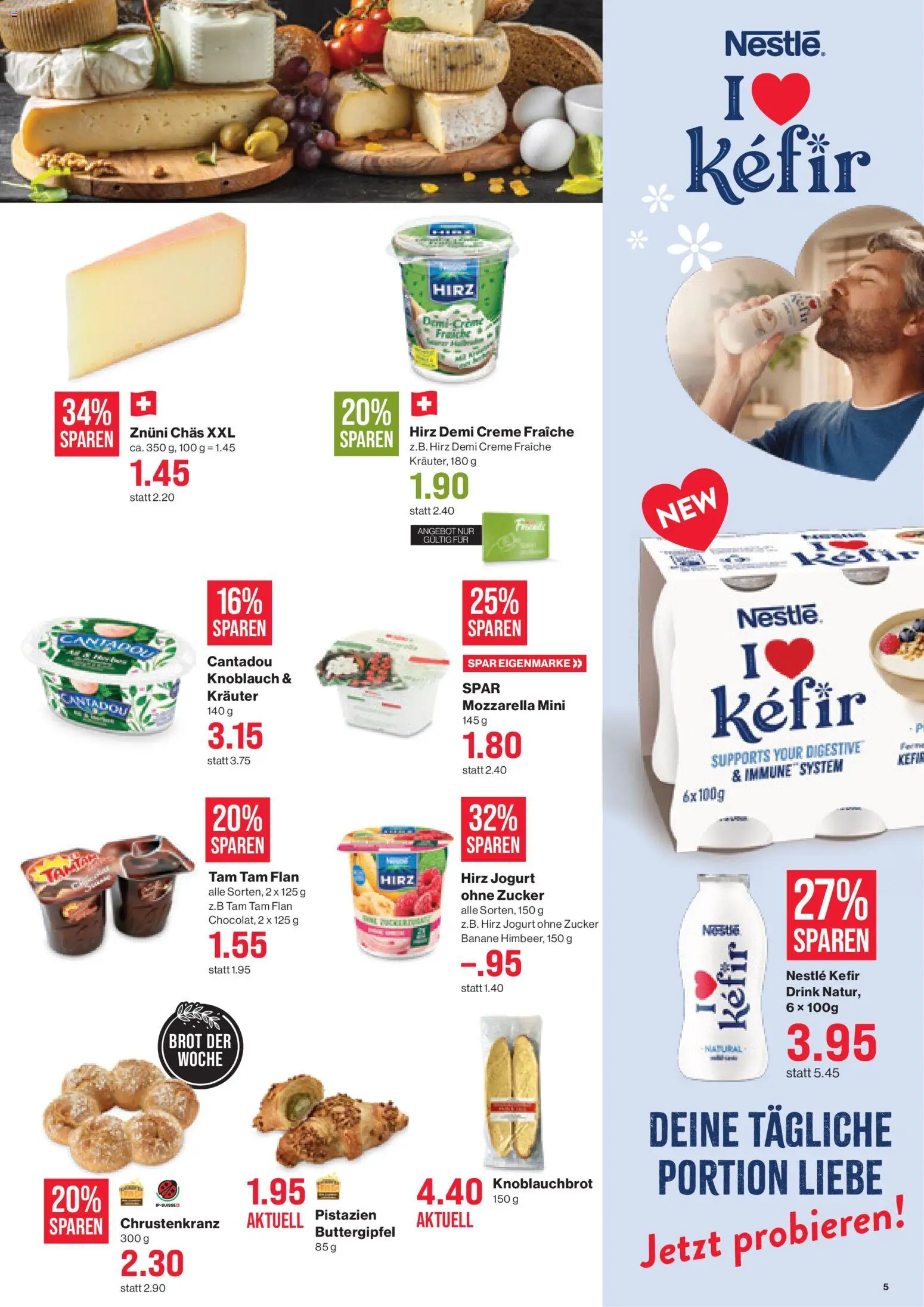 SPAR aktionen – gültig ab 18.06.2026 | Seite: 5 | Produkte: Kefir, Brot, Knoblauch, Creme