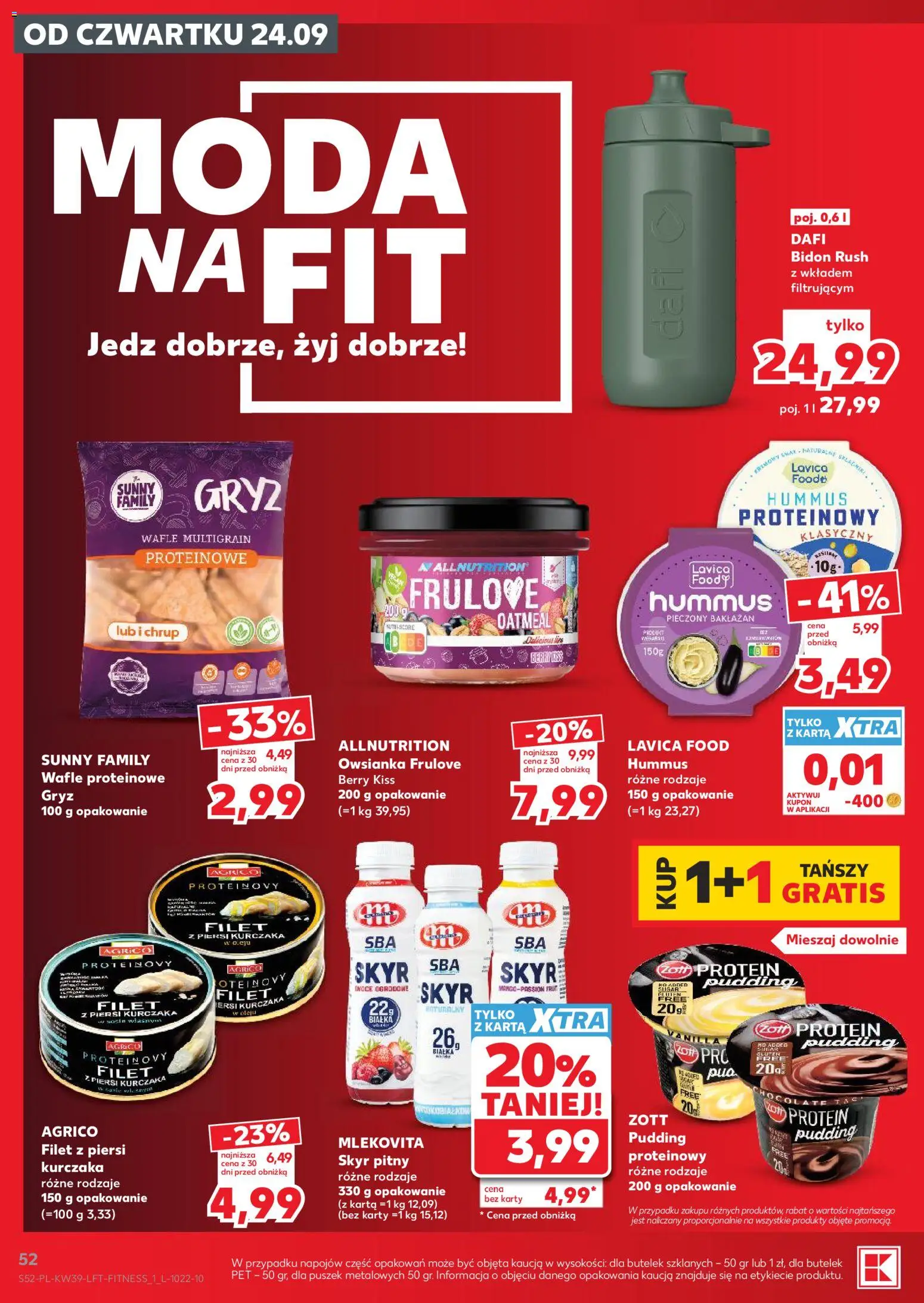 Kaufland Polsko leták od 24.09.2026 | Strana: 52 | Produkty: Hummus, Skyr, Karty, Protein