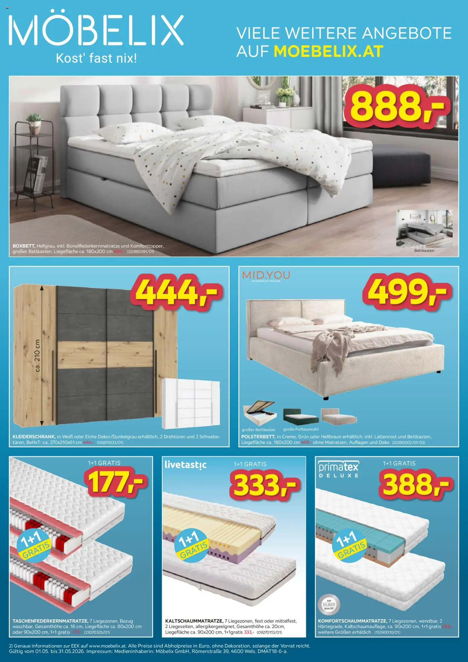 Möbelix - Die Besten Online Deals gültig ab 01.05.2026 | Seite: 6 | Produkte: Lattenrost